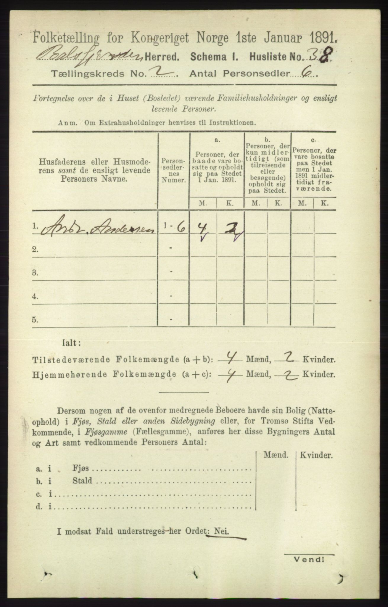 RA, 1891 census for 1933 Balsfjord, 1891, p. 513