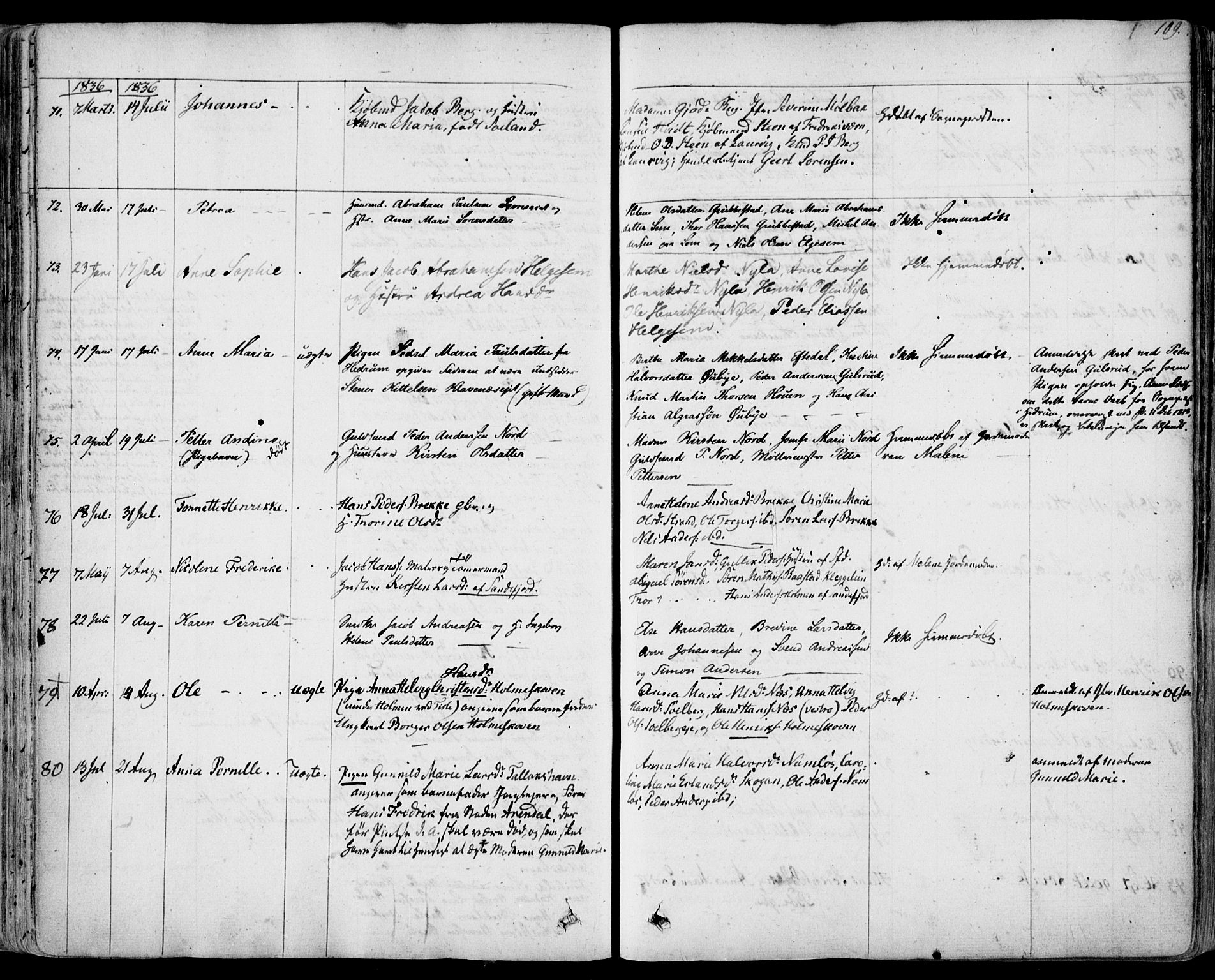 Sandar kirkebøker, SAKO/A-243/F/Fa/L0005: Parish register (official) no. 5, 1832-1847, p. 108-109