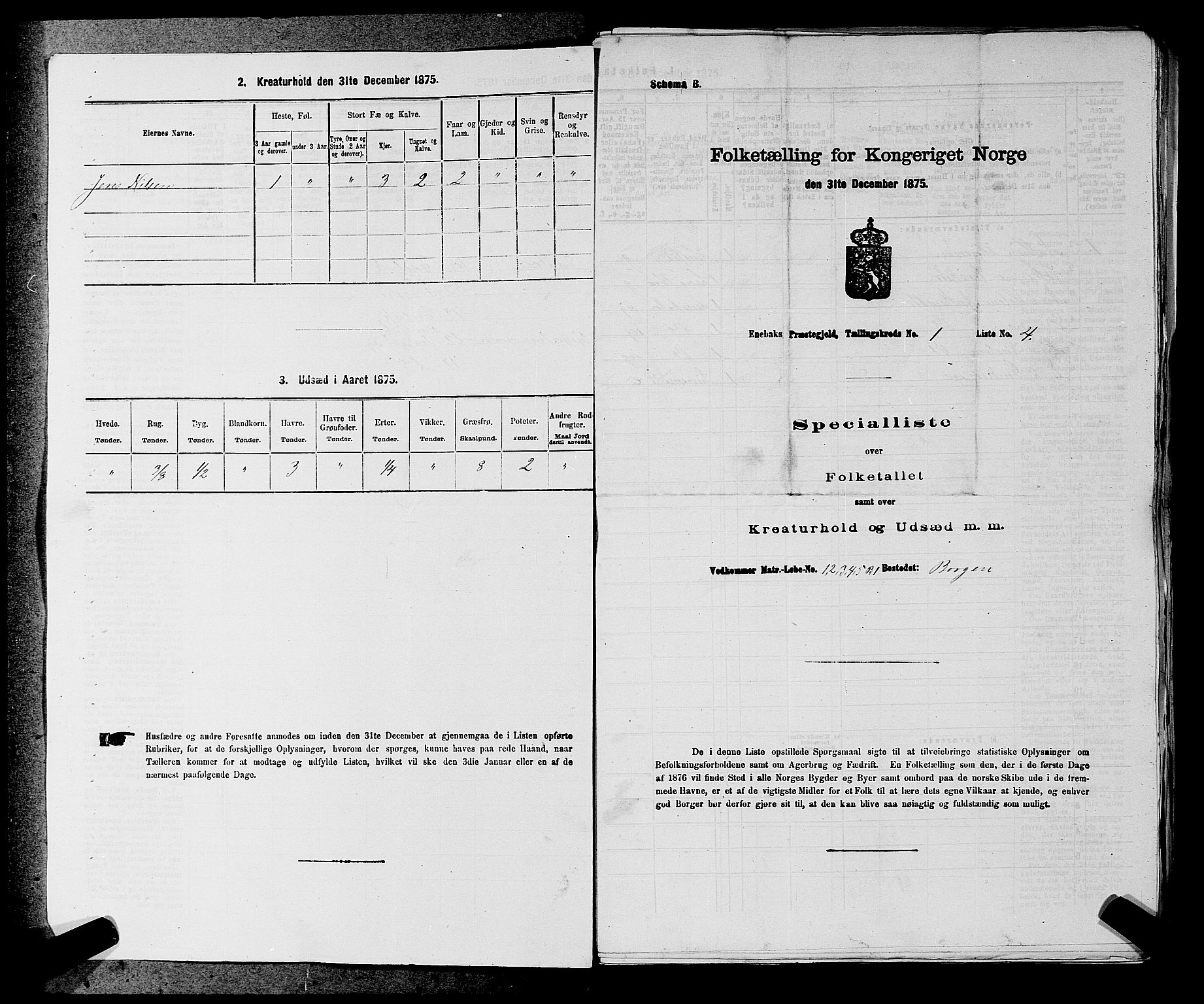 RA, 1875 census for 0229P Enebakk, 1875, p. 36