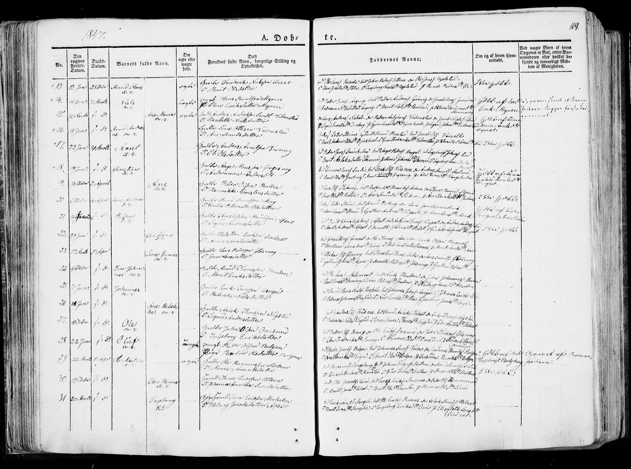 Ministerialprotokoller, klokkerbøker og fødselsregistre - Møre og Romsdal, AV/SAT-A-1454/568/L0803: Parish register (official) no. 568A10, 1830-1853, p. 109