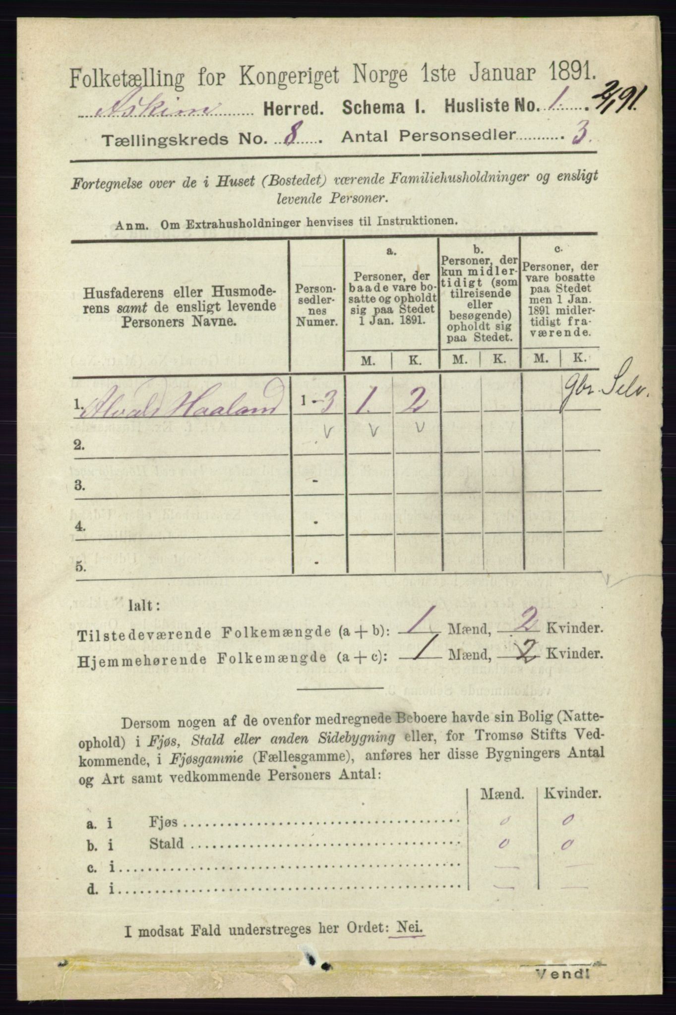 RA, 1891 census for 0124 Askim, 1891, p. 1209