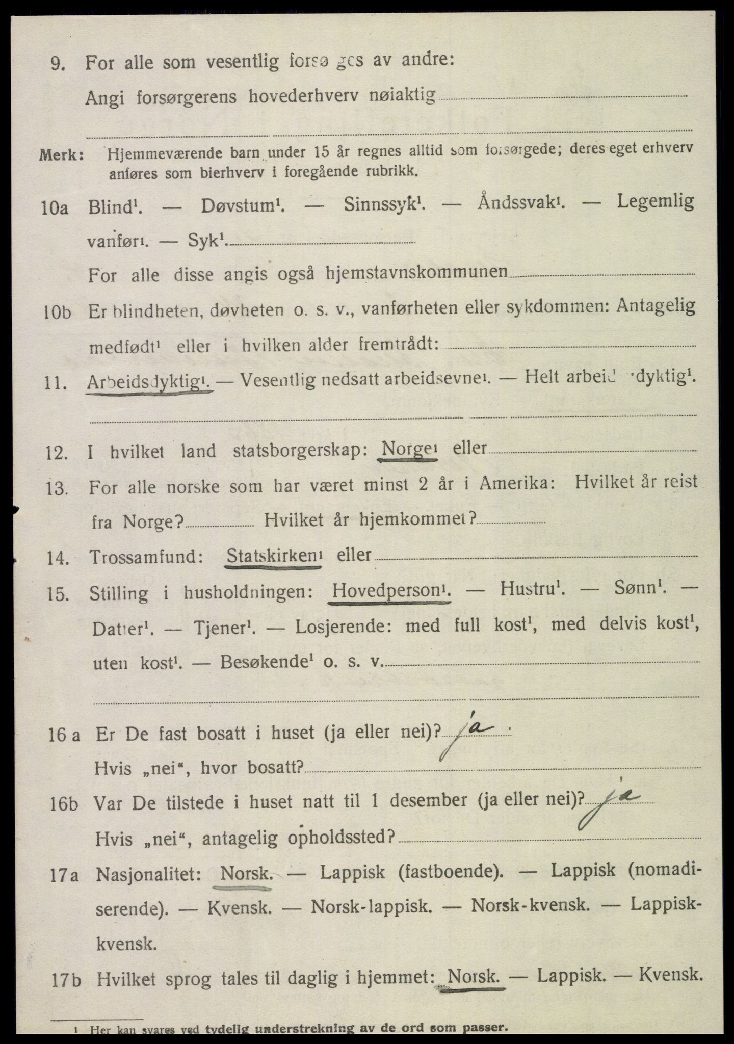 SAT, 1920 census for Meråker, 1920, p. 3371