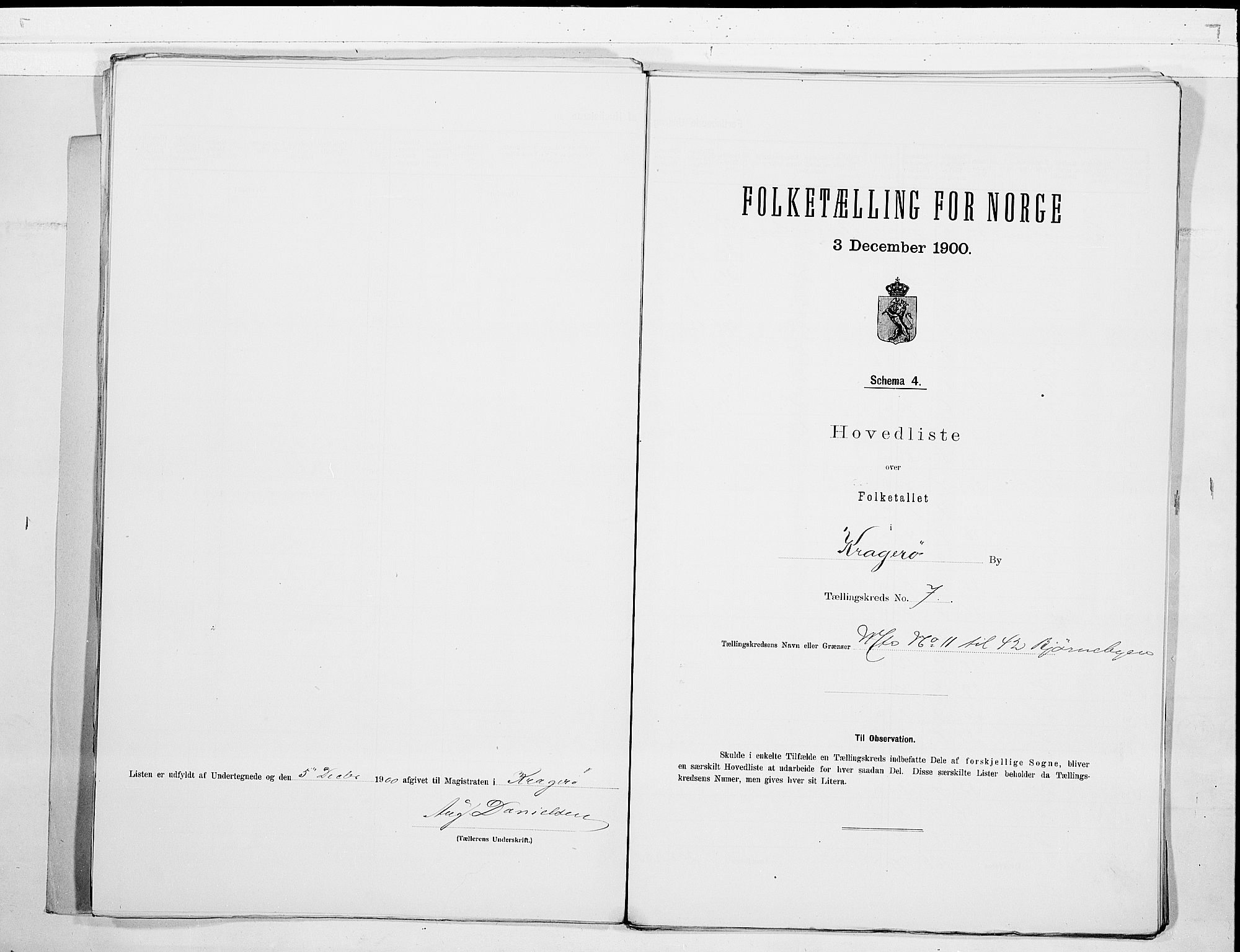 SAKO, 1900 census for Kragerø, 1900, p. 16