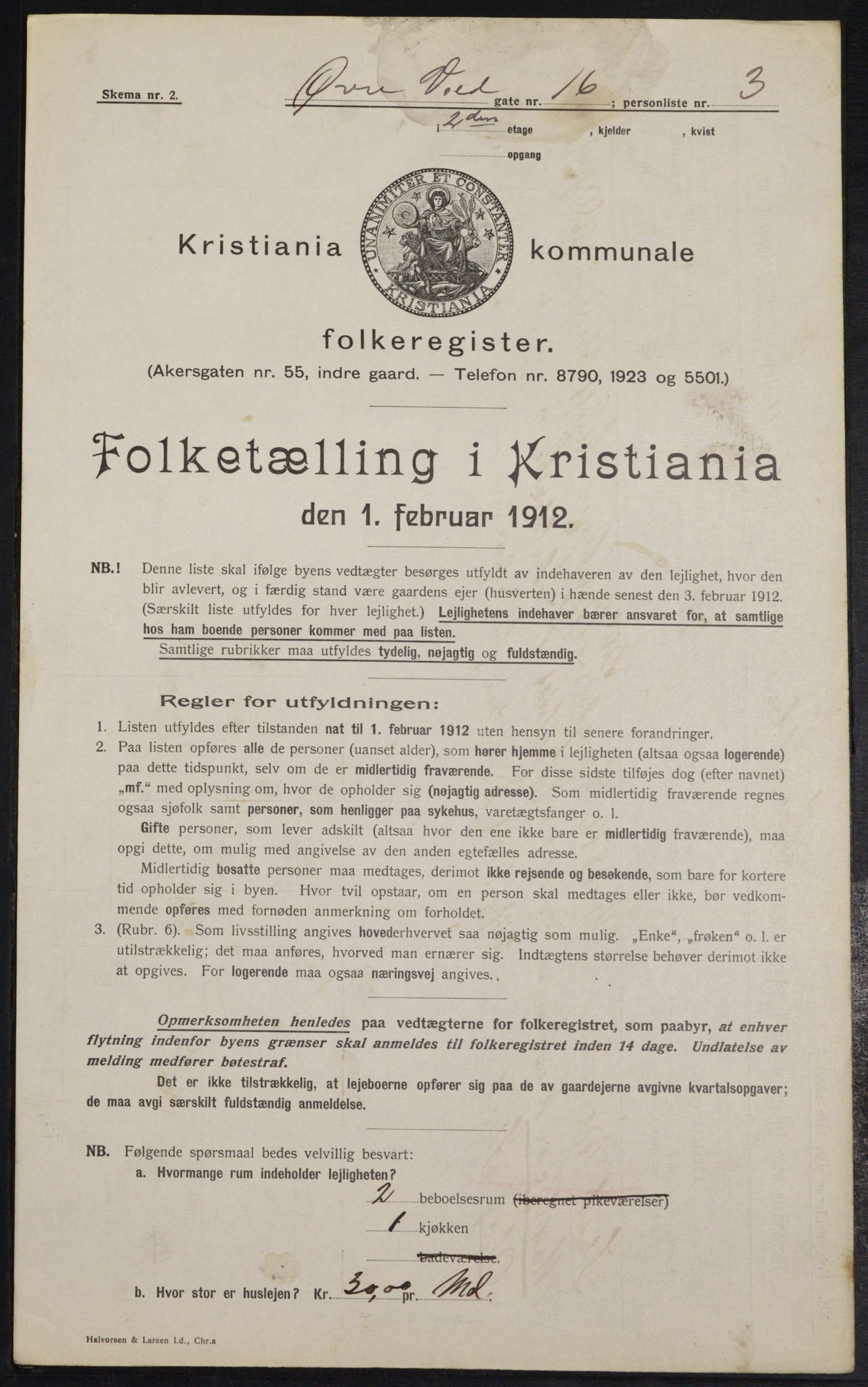 OBA, Municipal Census 1912 for Kristiania, 1912, p. 130284