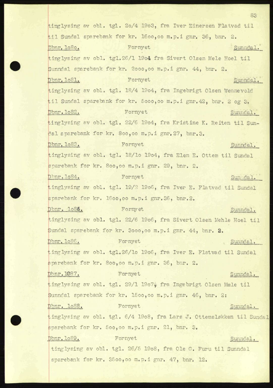 Nordmøre sorenskriveri, AV/SAT-A-4132/1/2/2Ca: Mortgage book no. C81, 1940-1945, Diary no: : 1080/1940