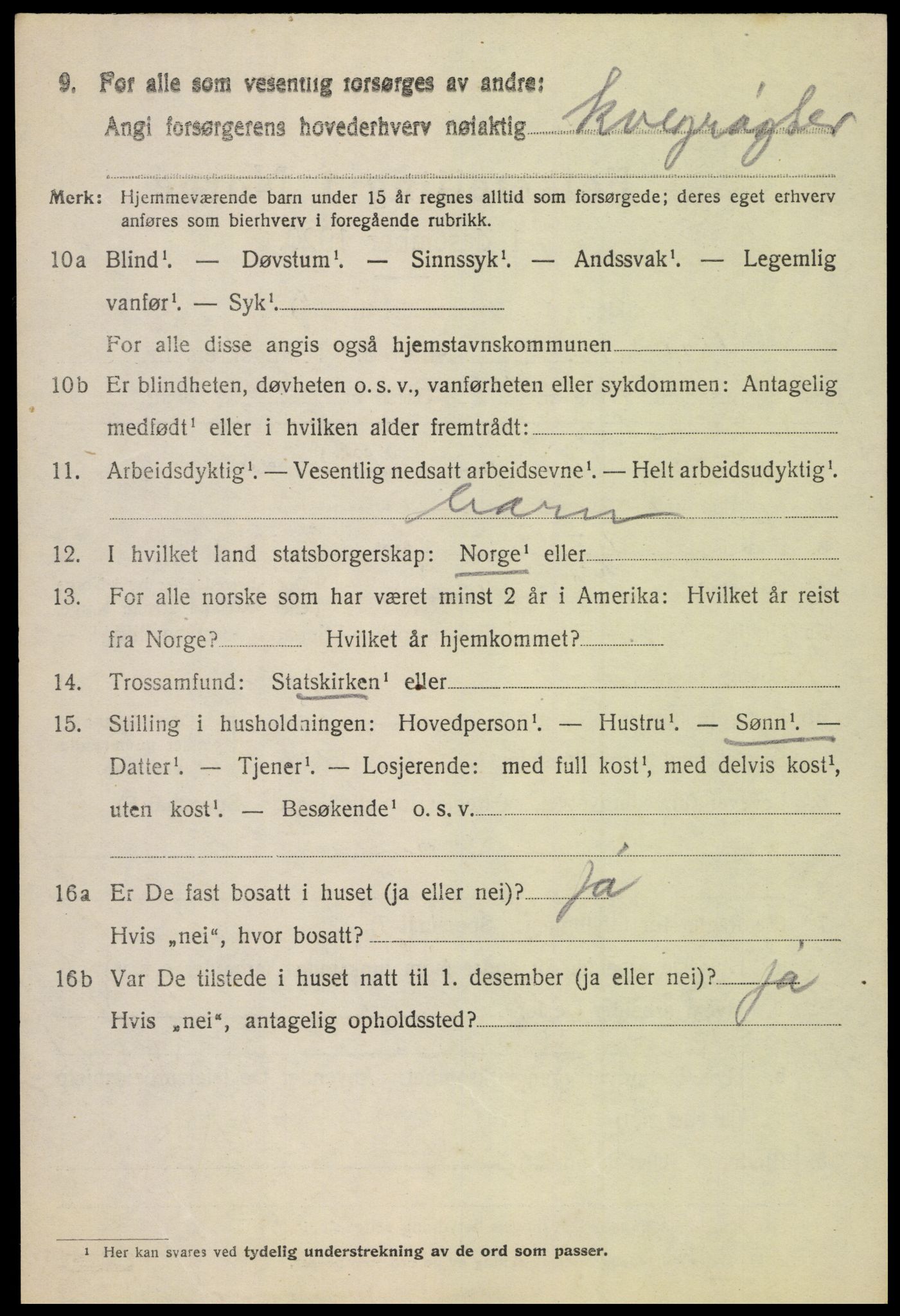 SAH, 1920 census for Vardal, 1920, p. 3400