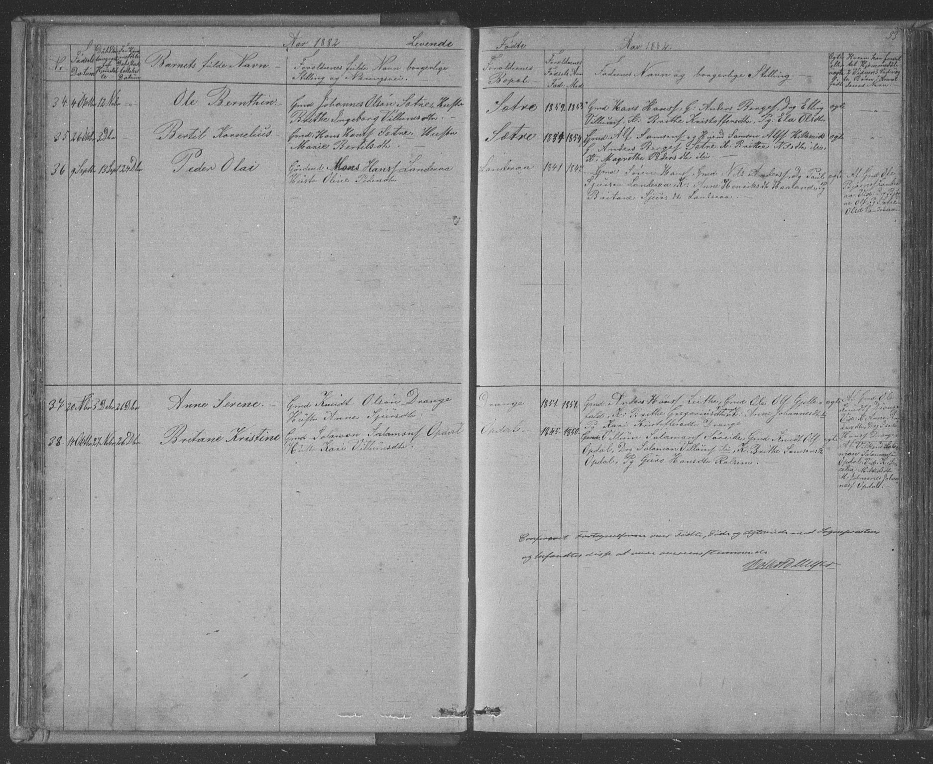 Tysnes sokneprestembete, AV/SAB-A-78601/H/Hab: Parish register (copy) no. E 2, 1875-1897, p. 33