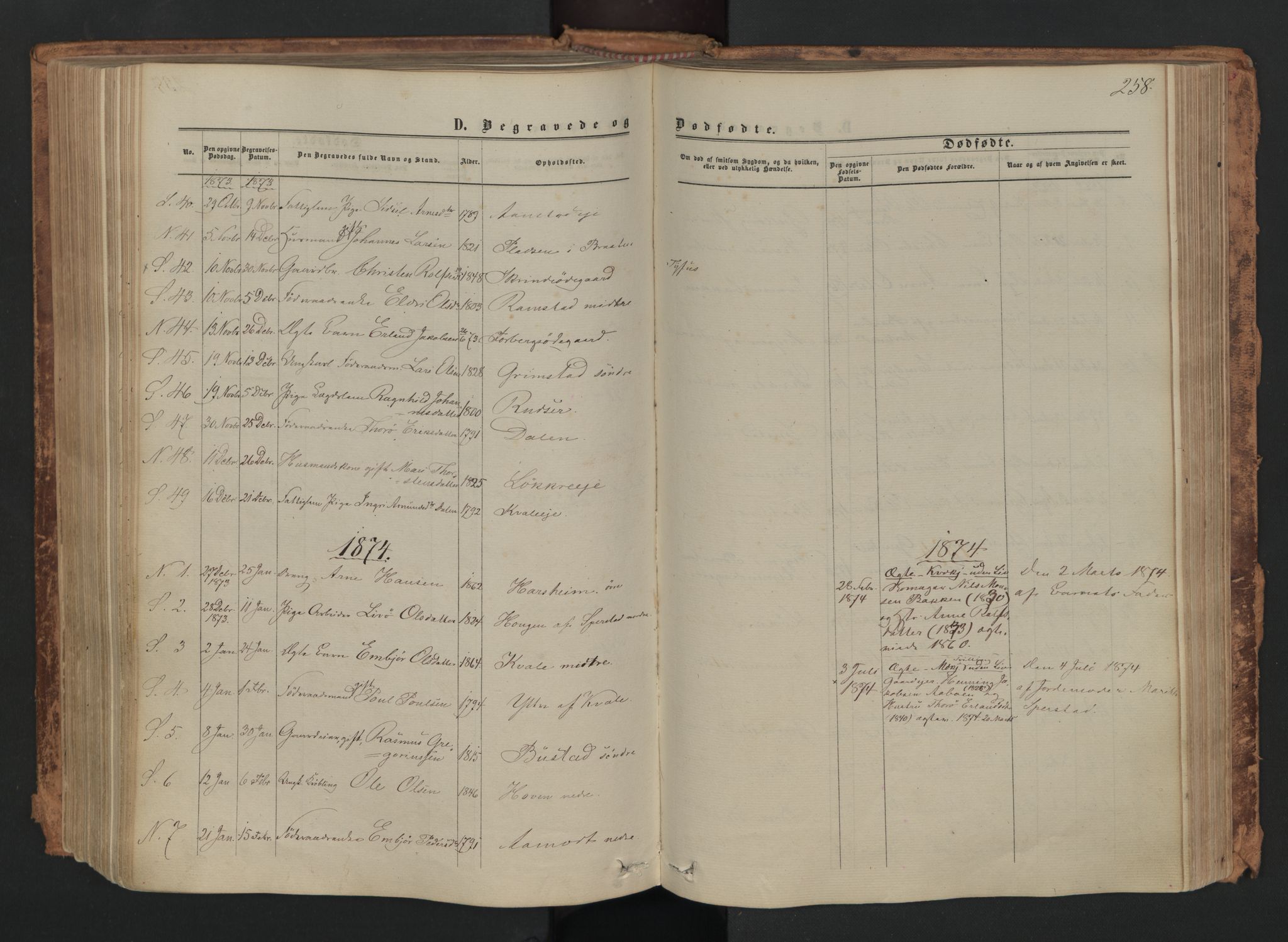 Skjåk prestekontor, SAH/PREST-072/H/Ha/Haa/L0001: Parish register (official) no. 1, 1863-1879, p. 258