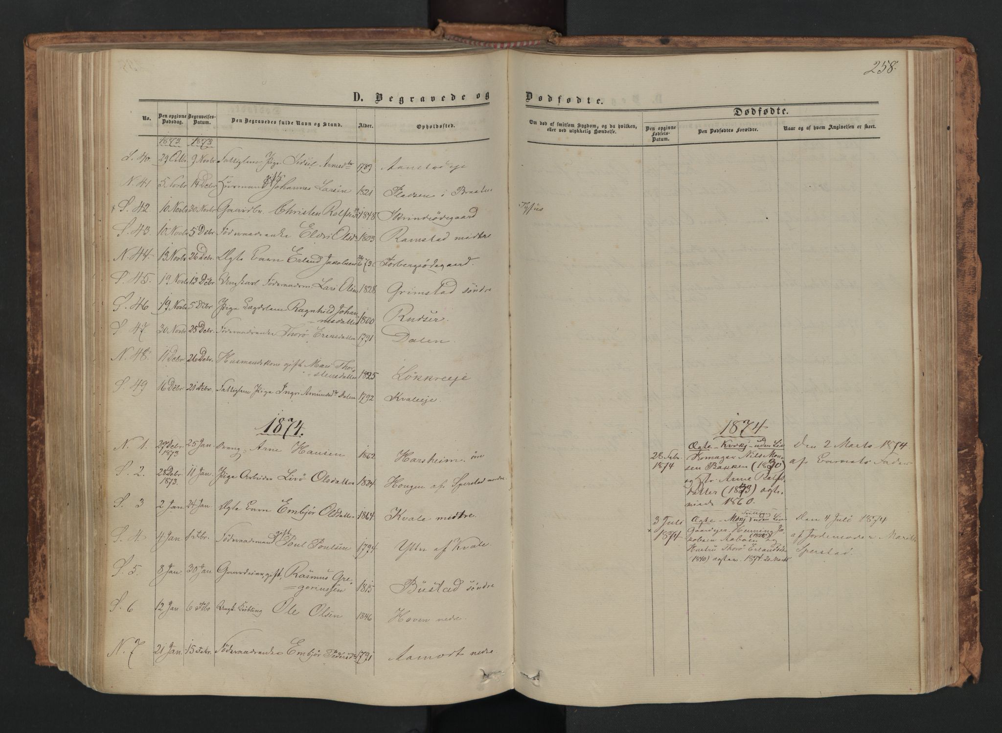 Skjåk prestekontor, AV/SAH-PREST-072/H/Ha/Haa/L0001: Parish register (official) no. 1, 1863-1879, p. 258