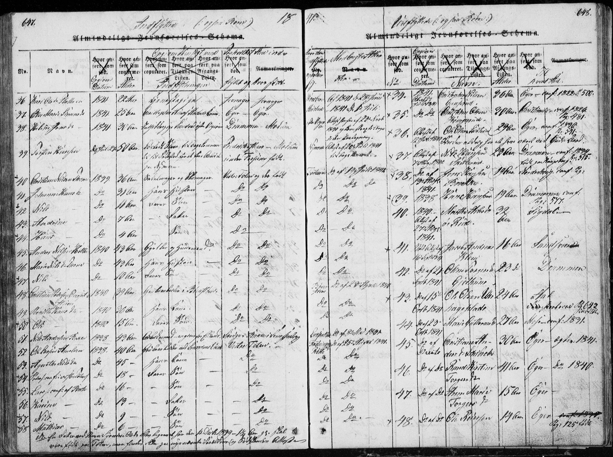 Modum kirkebøker, SAKO/A-234/G/Ga/L0002: Parish register (copy) no. I 2, 1824-1832, p. 647-648