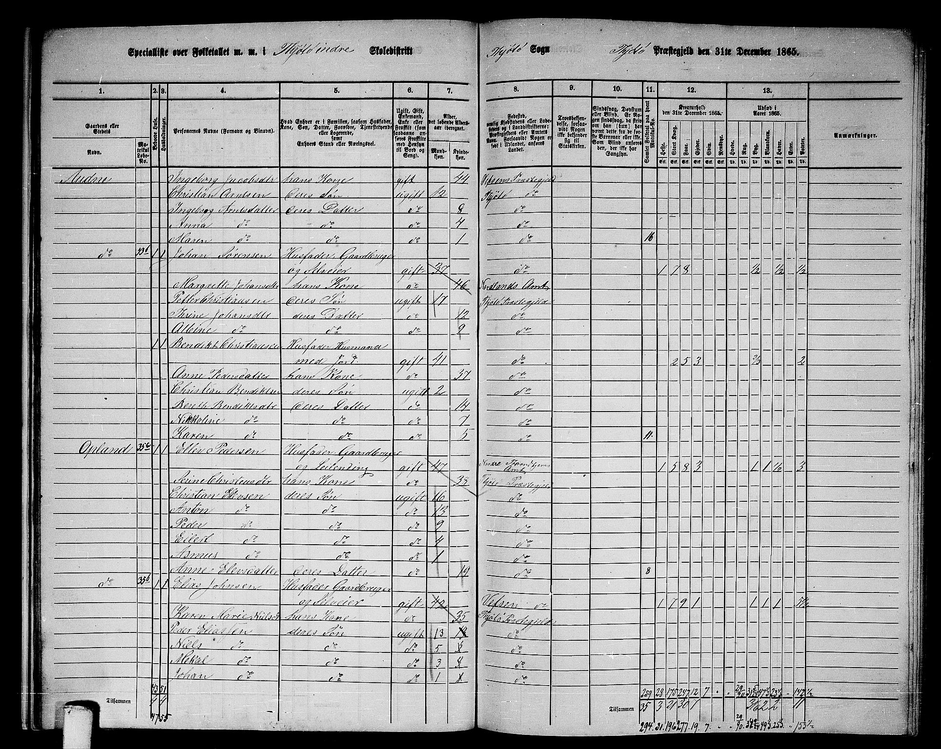 RA, 1865 census for Tjøtta, 1865, p. 20