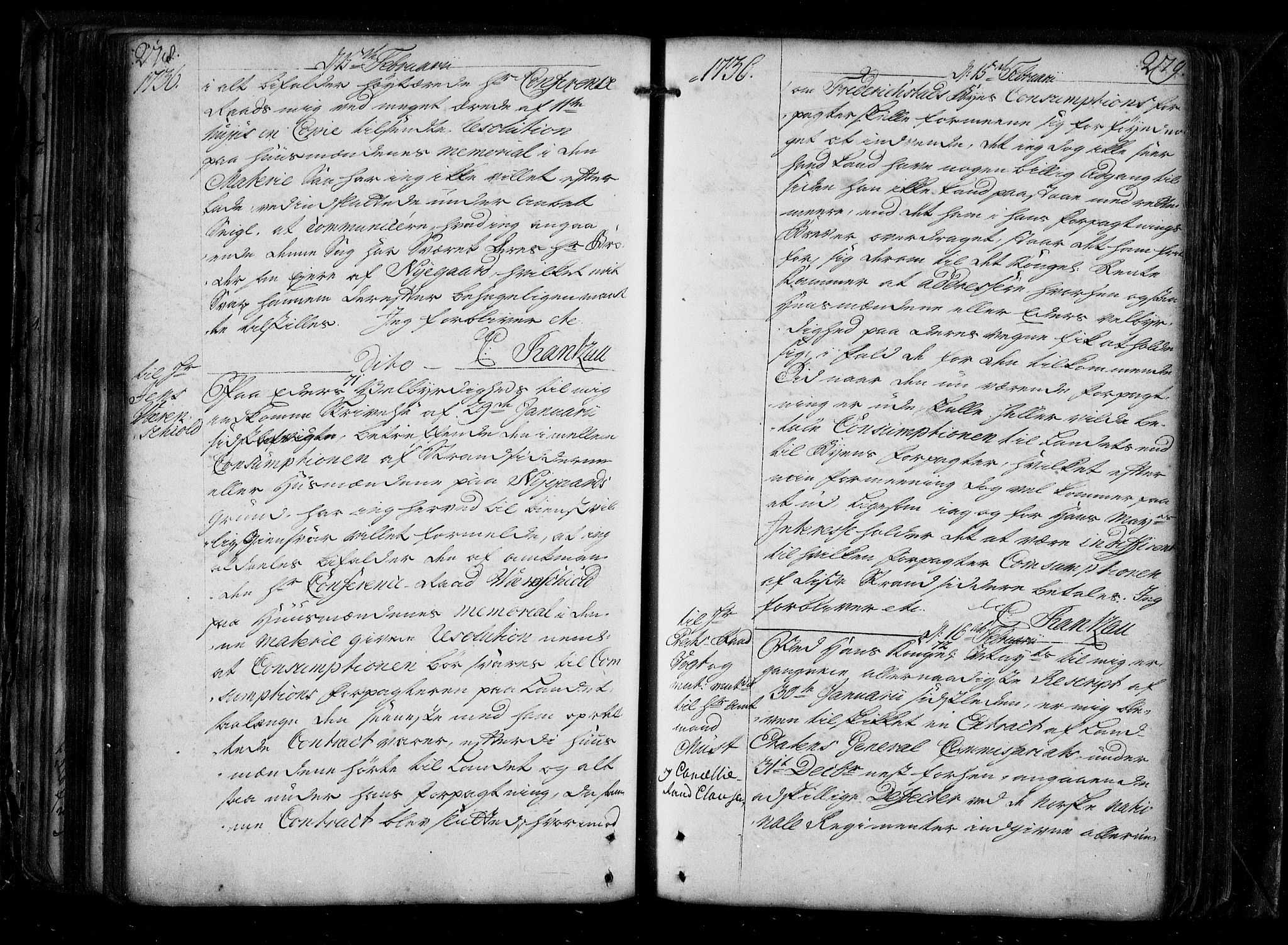 Stattholderembetet 1572-1771, AV/RA-EA-2870/Be/L0010: Allmenn kopibok, autorisert, 1735-1736, p. 278-279