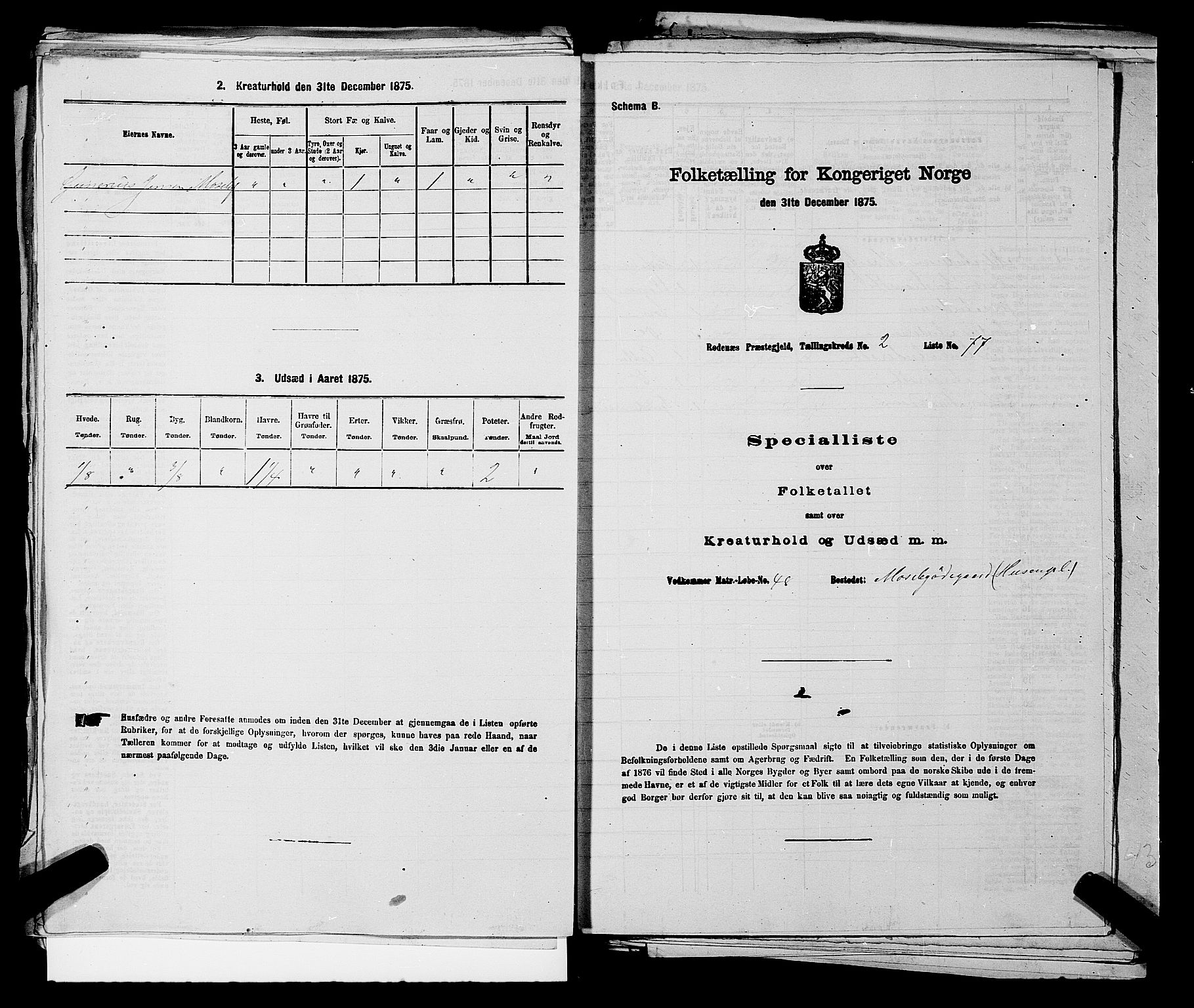 RA, 1875 census for 0120P Rødenes, 1875, p. 346