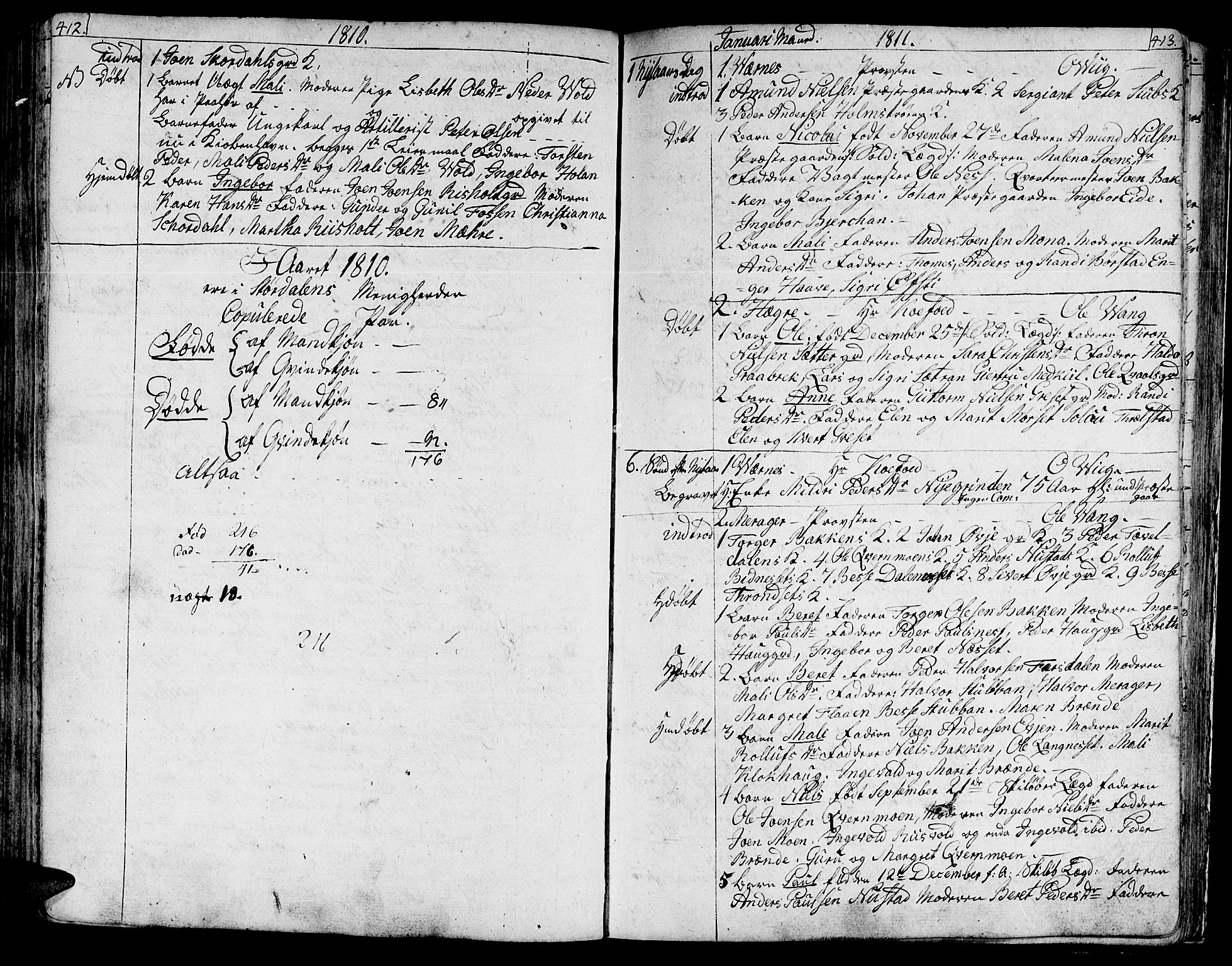 Ministerialprotokoller, klokkerbøker og fødselsregistre - Nord-Trøndelag, SAT/A-1458/709/L0060: Parish register (official) no. 709A07, 1797-1815, p. 412-413