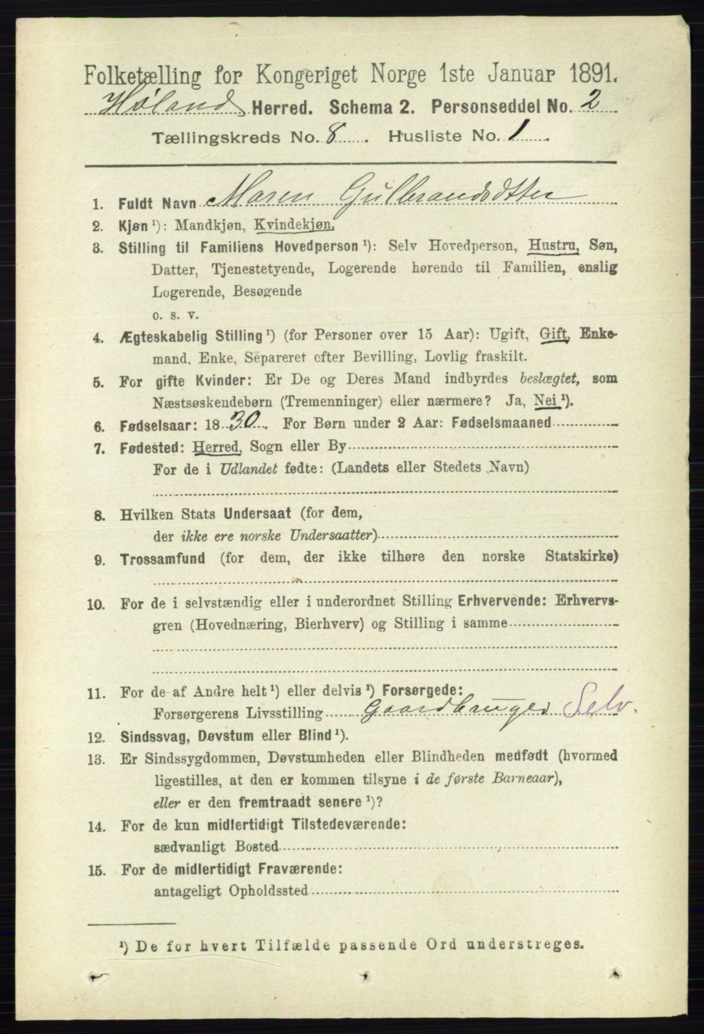 RA, 1891 census for 0221 Høland, 1891, p. 5542