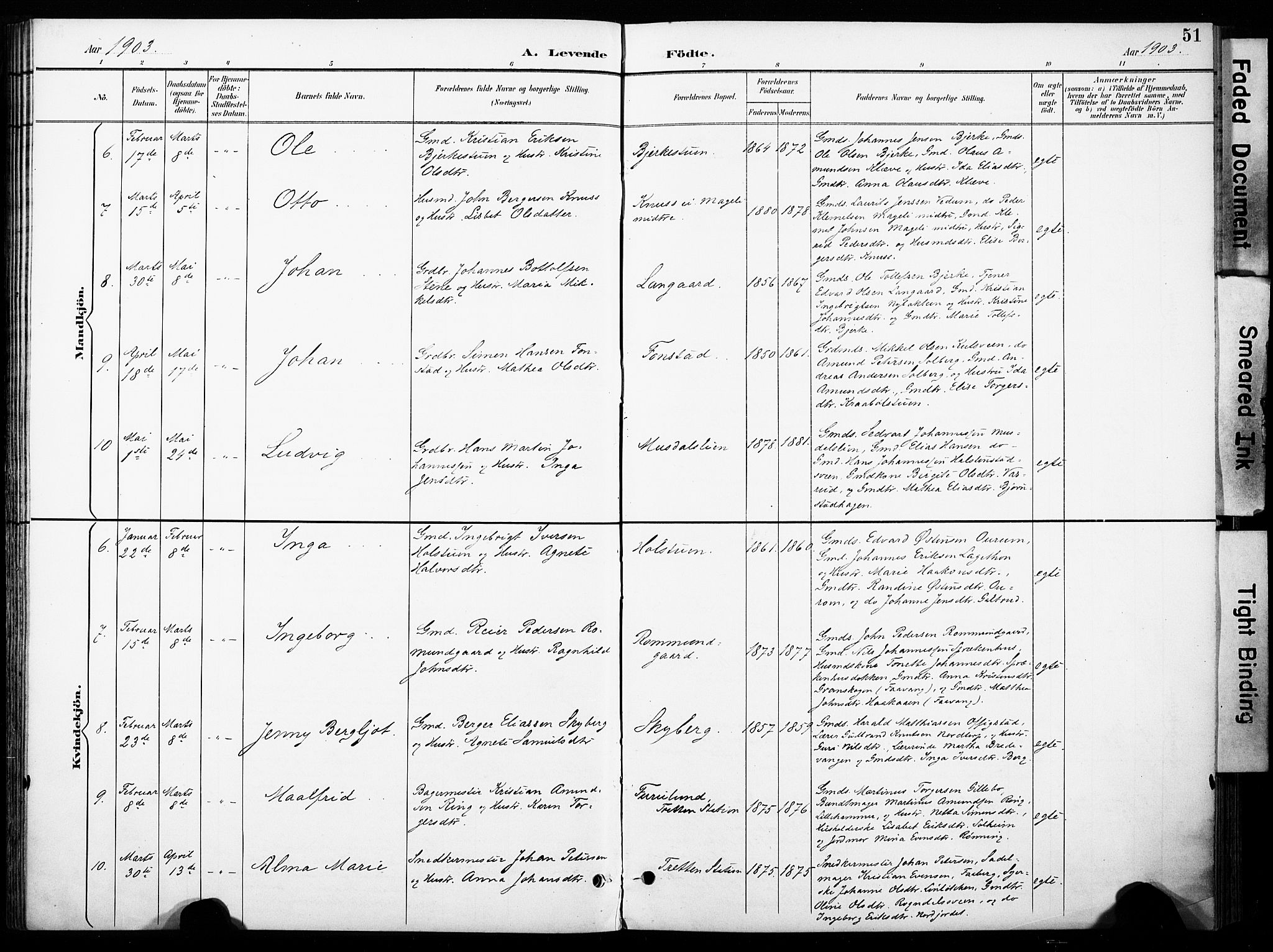 Øyer prestekontor, AV/SAH-PREST-084/H/Ha/Haa/L0011: Parish register (official) no. 11, 1894-1905, p. 51