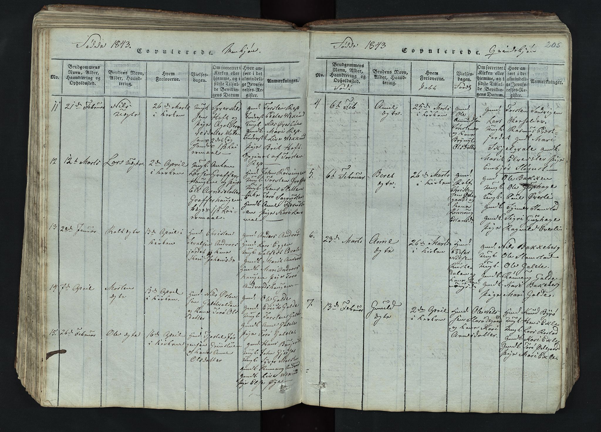 Lom prestekontor, AV/SAH-PREST-070/L/L0002: Parish register (copy) no. 2, 1815-1844, p. 205