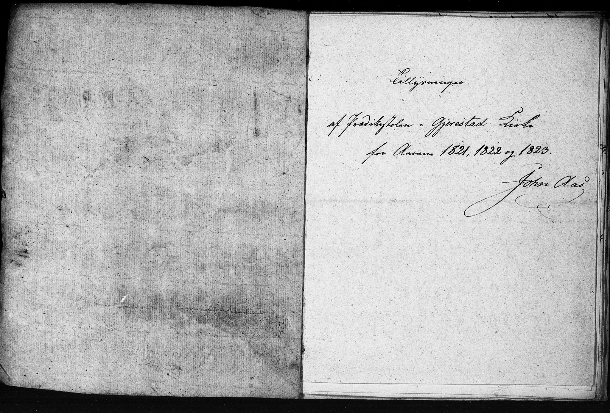 Gjerstad sokneprestkontor, AV/SAK-1111-0014/J/Jd/L0001: Banns register no. A VI 9, 1821-1823