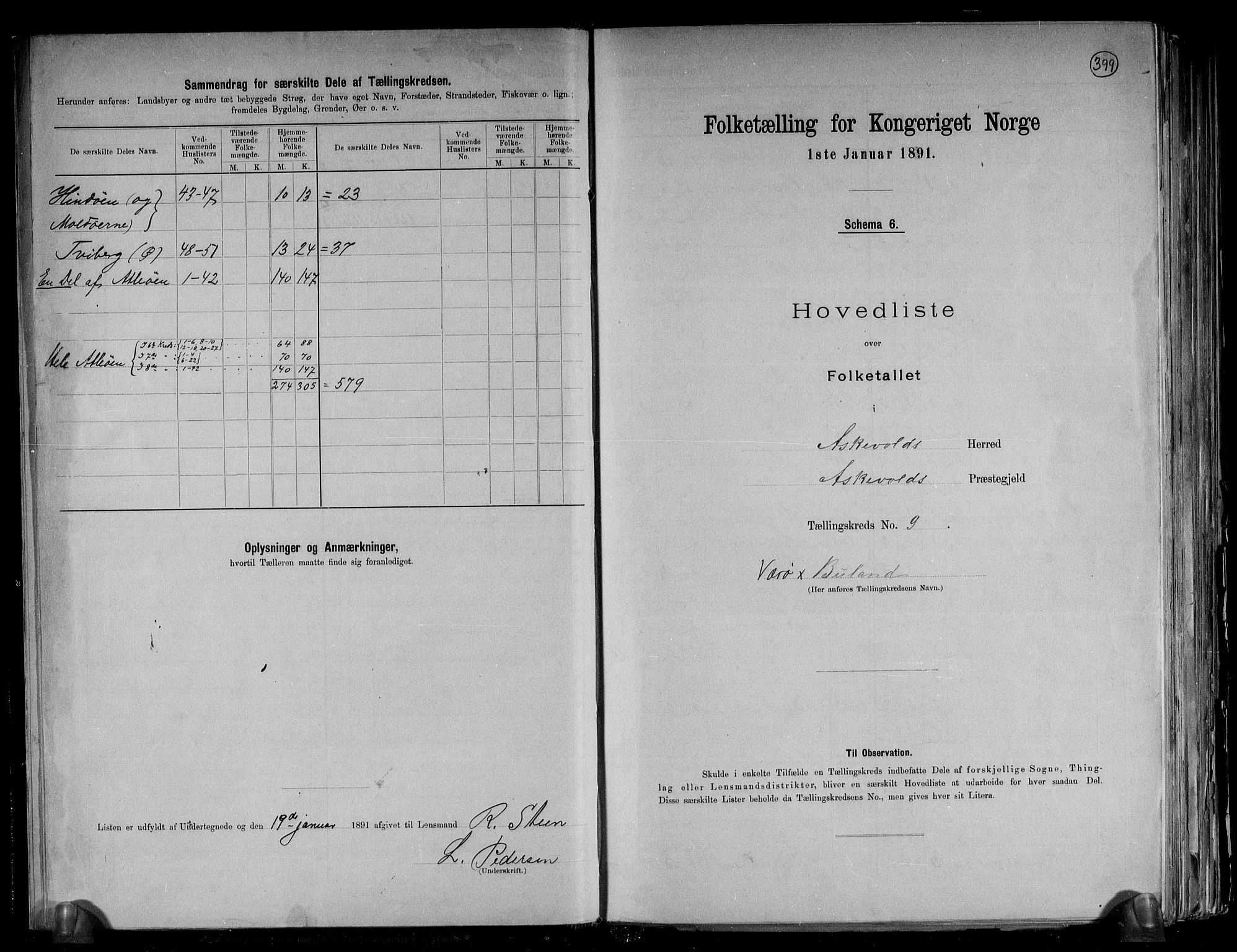 RA, 1891 census for 1428 Askvoll, 1891, p. 21