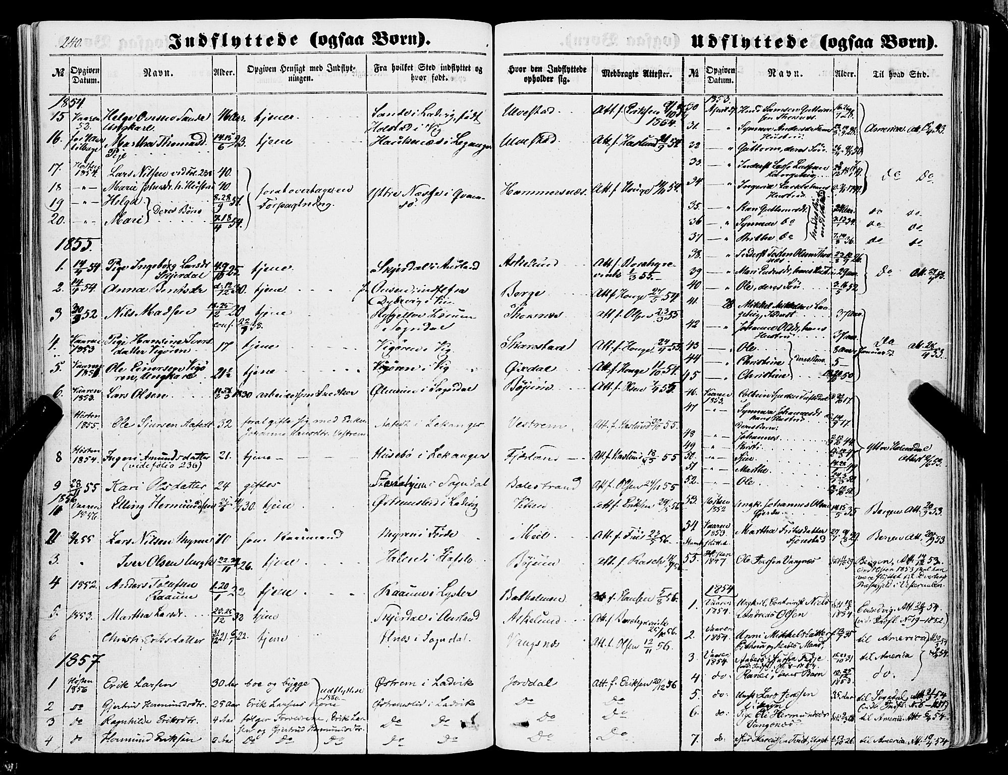 Balestrand sokneprestembete, SAB/A-79601/H/Haa/Haaa/L0002: Parish register (official) no. A 2, 1847-1866, p. 240