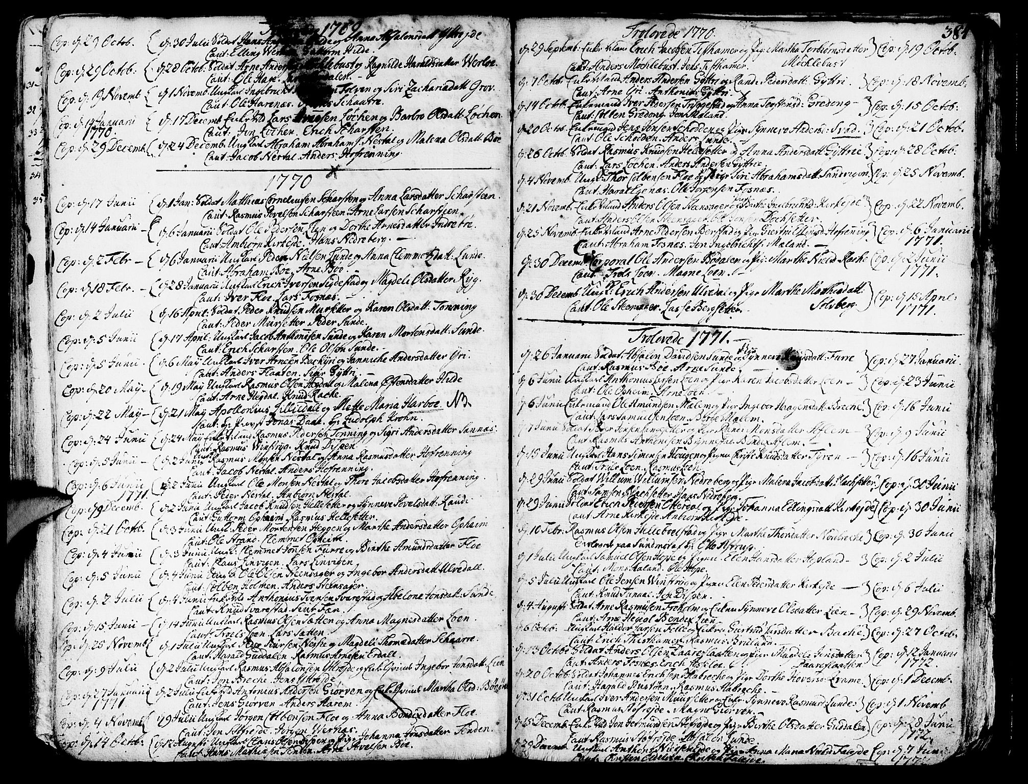 Innvik sokneprestembete, SAB/A-80501: Parish register (official) no. A 1, 1750-1816, p. 384