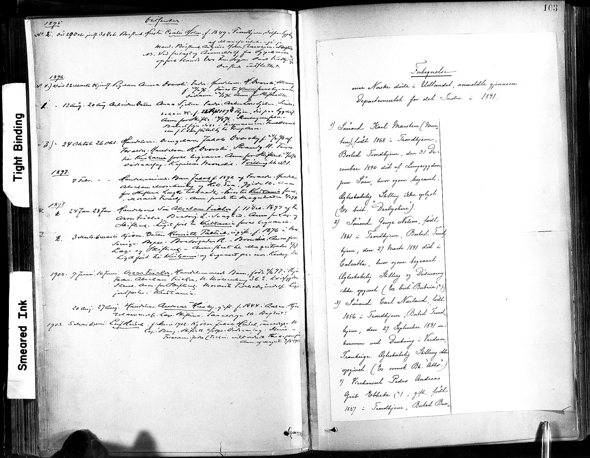 Ministerialprotokoller, klokkerbøker og fødselsregistre - Sør-Trøndelag, SAT/A-1456/602/L0120: Parish register (official) no. 602A18, 1880-1913, p. 103
