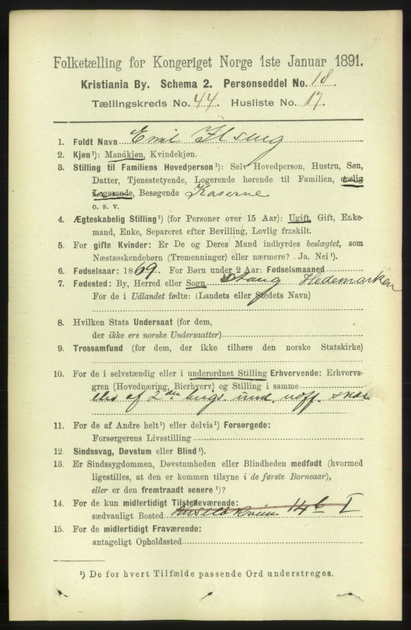 RA, 1891 census for 0301 Kristiania, 1891, p. 27133