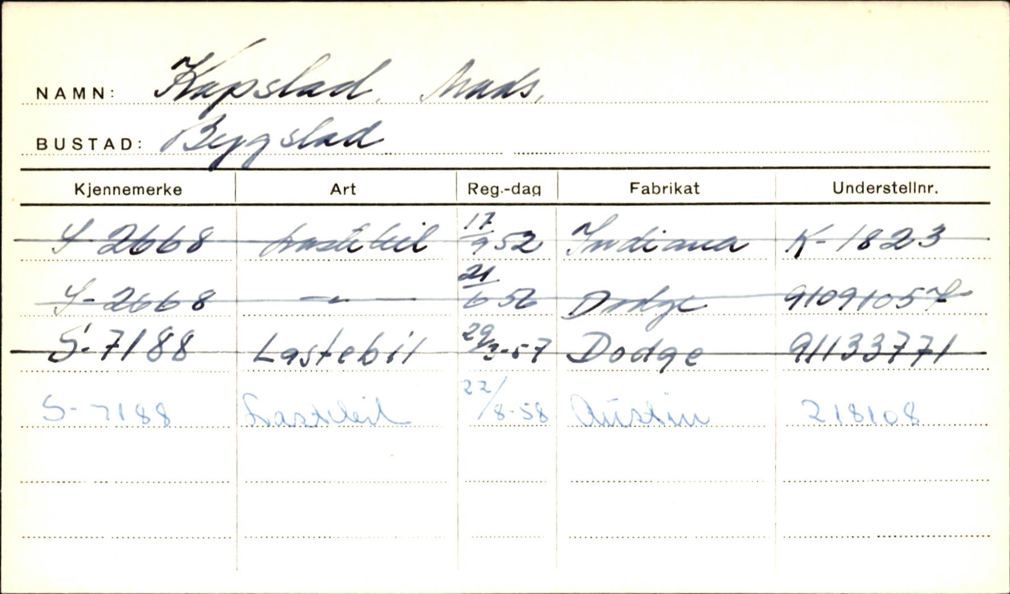 Statens vegvesen, Sogn og Fjordane vegkontor, AV/SAB-A-5301/4/F/L0001B: Eigarregister Fjordane til 1.6.1961, 1930-1961, p. 48