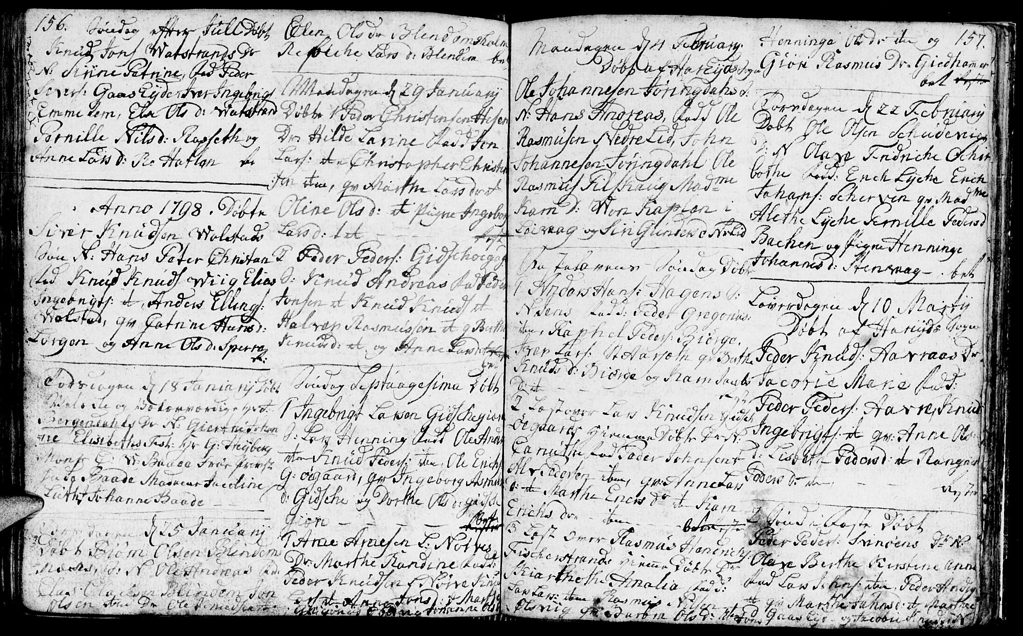 Ministerialprotokoller, klokkerbøker og fødselsregistre - Møre og Romsdal, AV/SAT-A-1454/528/L0421: Parish register (copy) no. 528C02, 1785-1800, p. 156-157