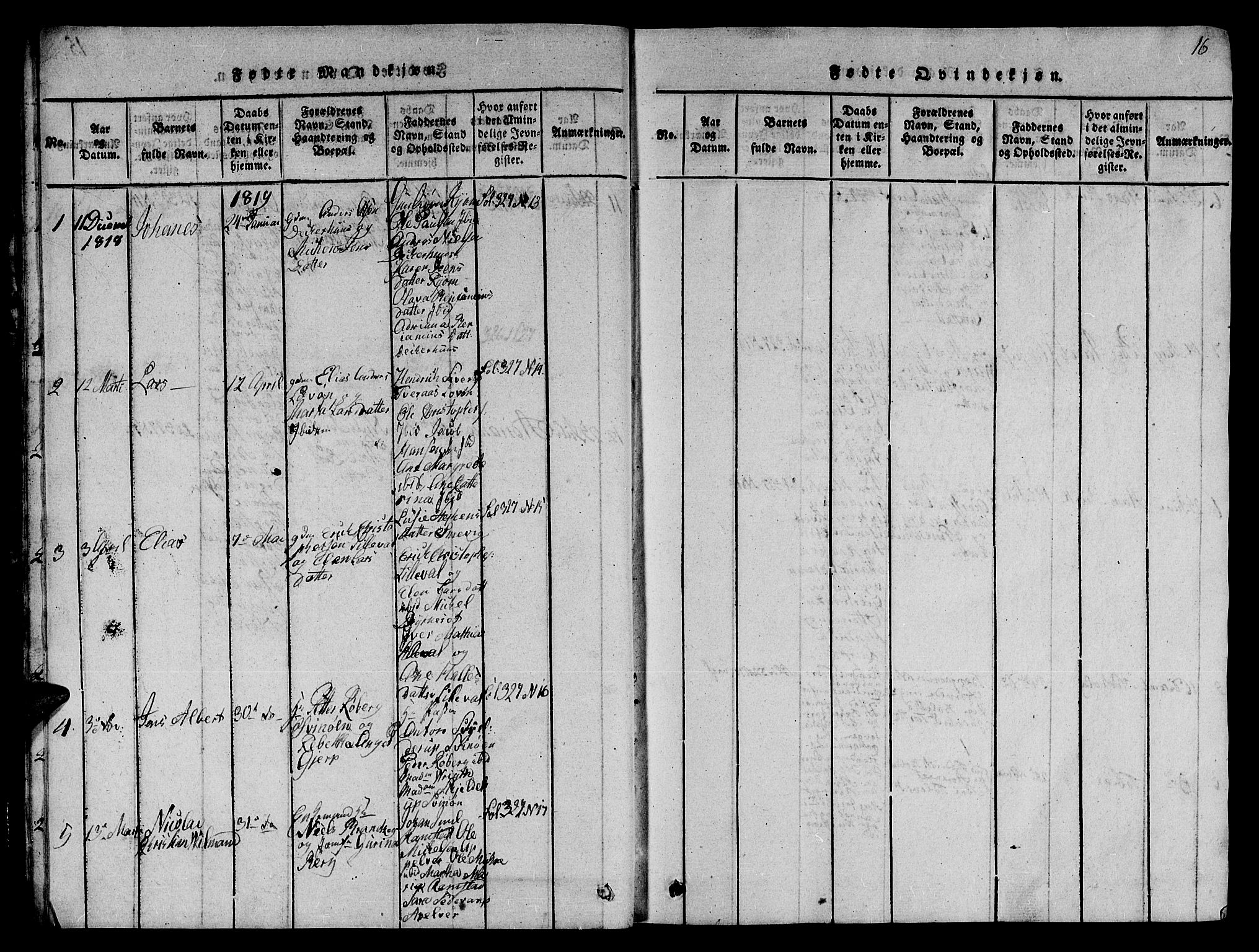 Ministerialprotokoller, klokkerbøker og fødselsregistre - Nord-Trøndelag, SAT/A-1458/784/L0679: Parish register (copy) no. 784C01 /1, 1816-1822, p. 16