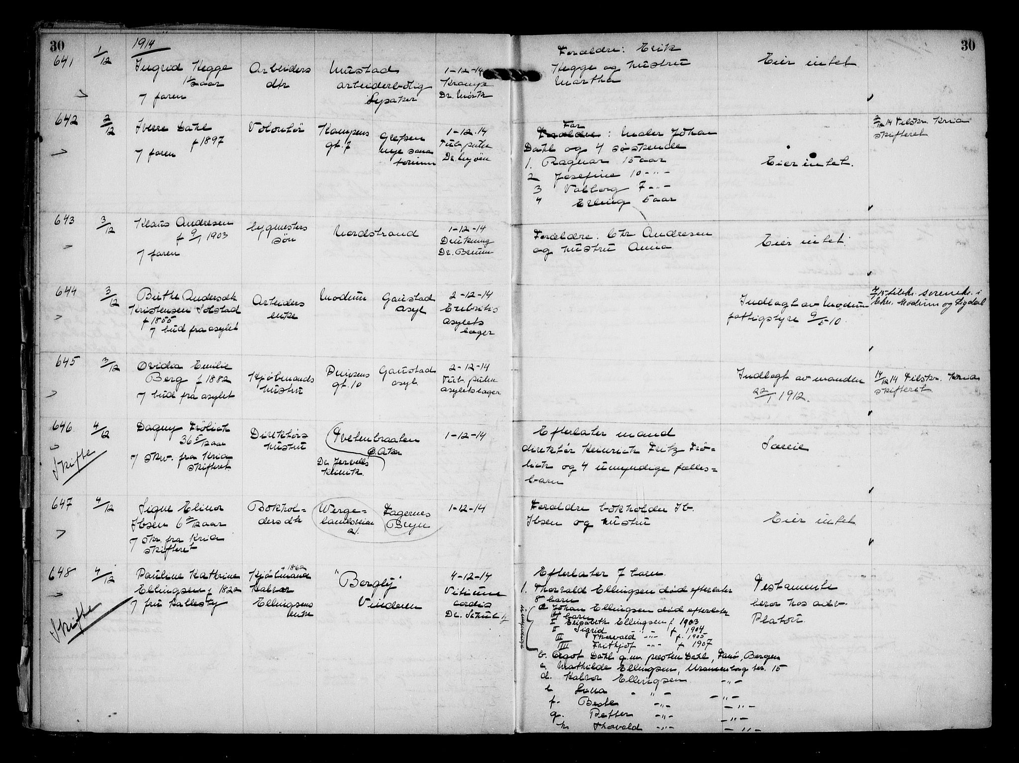 Aker kriminaldommer, skifte- og auksjonsforvalterembete, AV/SAO-A-10452/H/Hb/Hba/Hbaa/L0004: Dødsfallsprotokoll, 1914-1918, p. 30