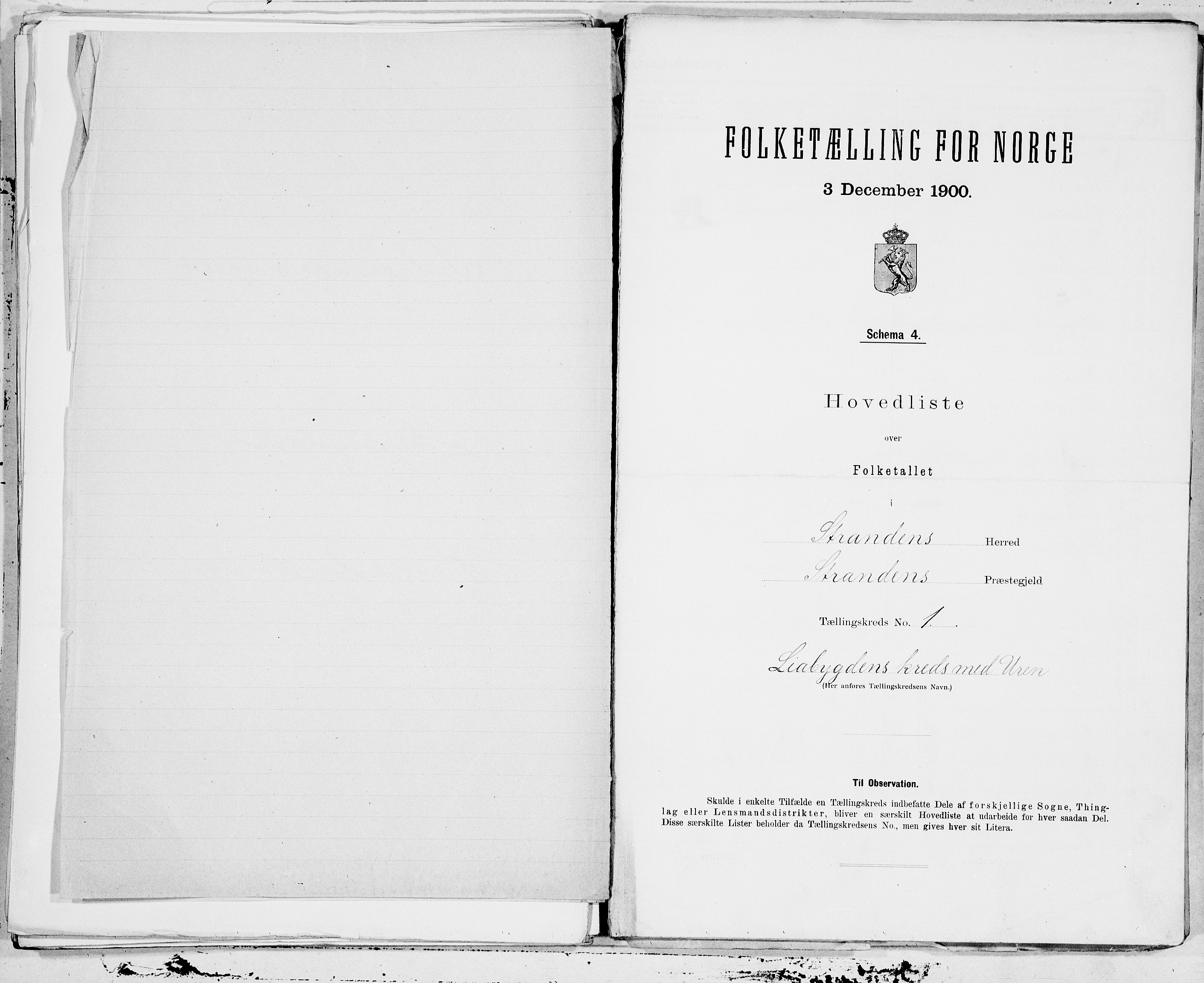 SAT, 1900 census for Stranda, 1900, p. 2