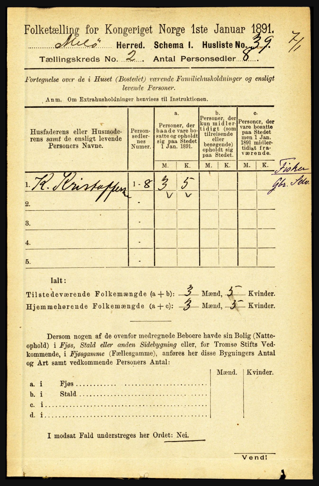 RA, 1891 census for 1837 Meløy, 1891, p. 609