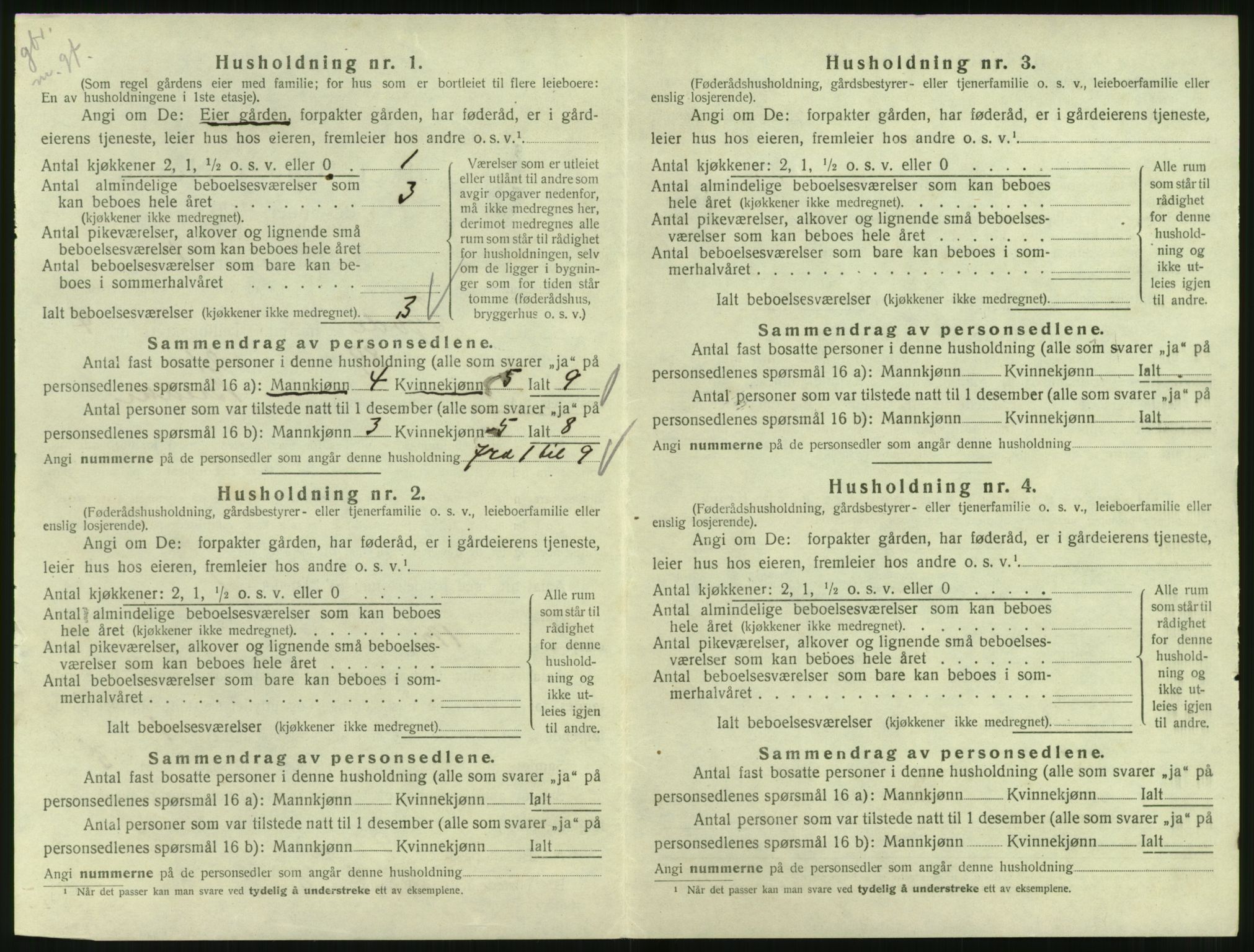 SAT, 1920 census for Syvde, 1920, p. 181