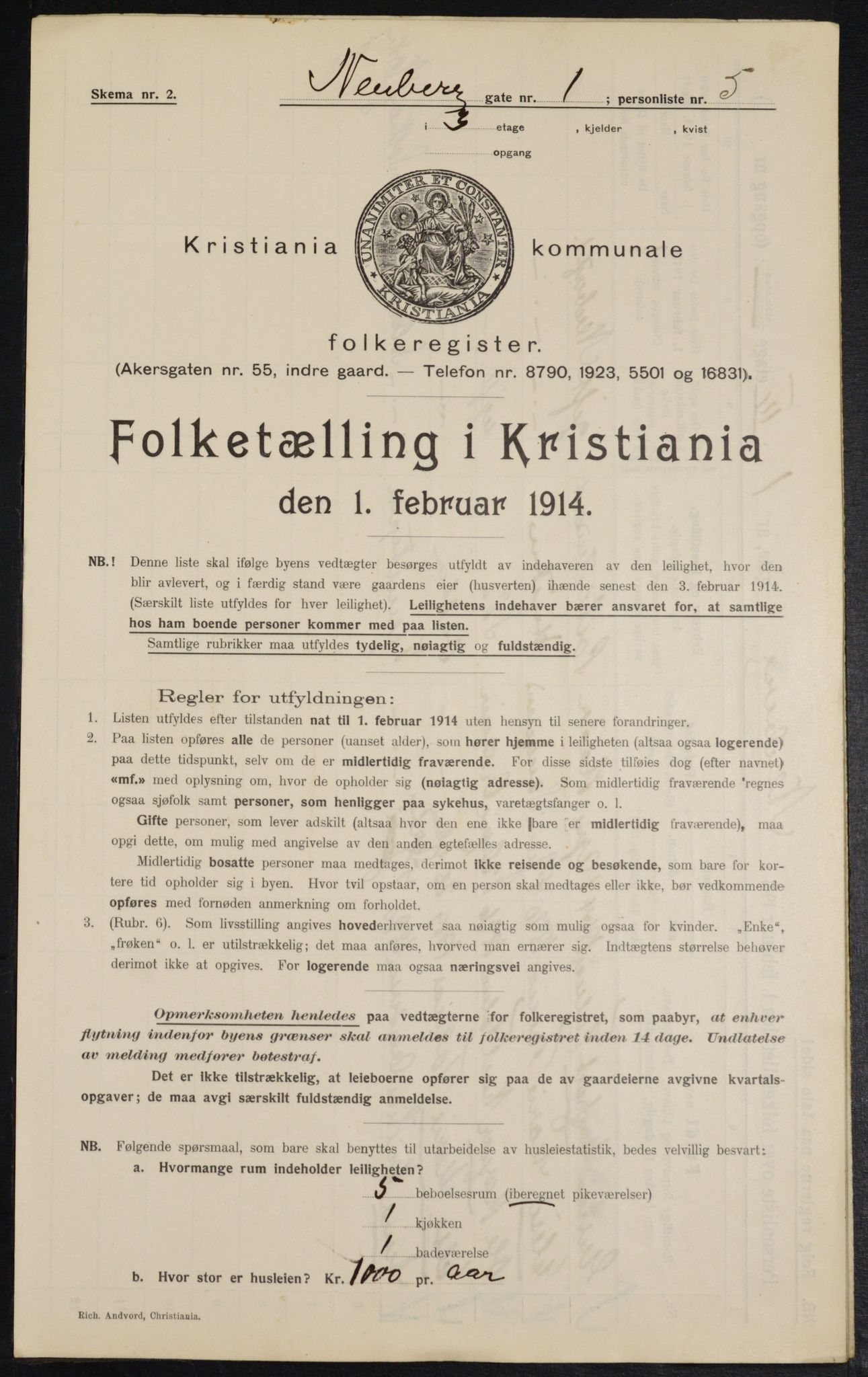 OBA, Municipal Census 1914 for Kristiania, 1914, p. 69650