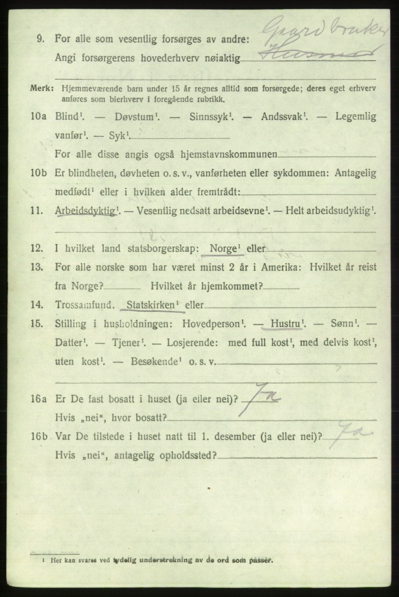 SAB, 1920 census for Etne, 1920, p. 3934