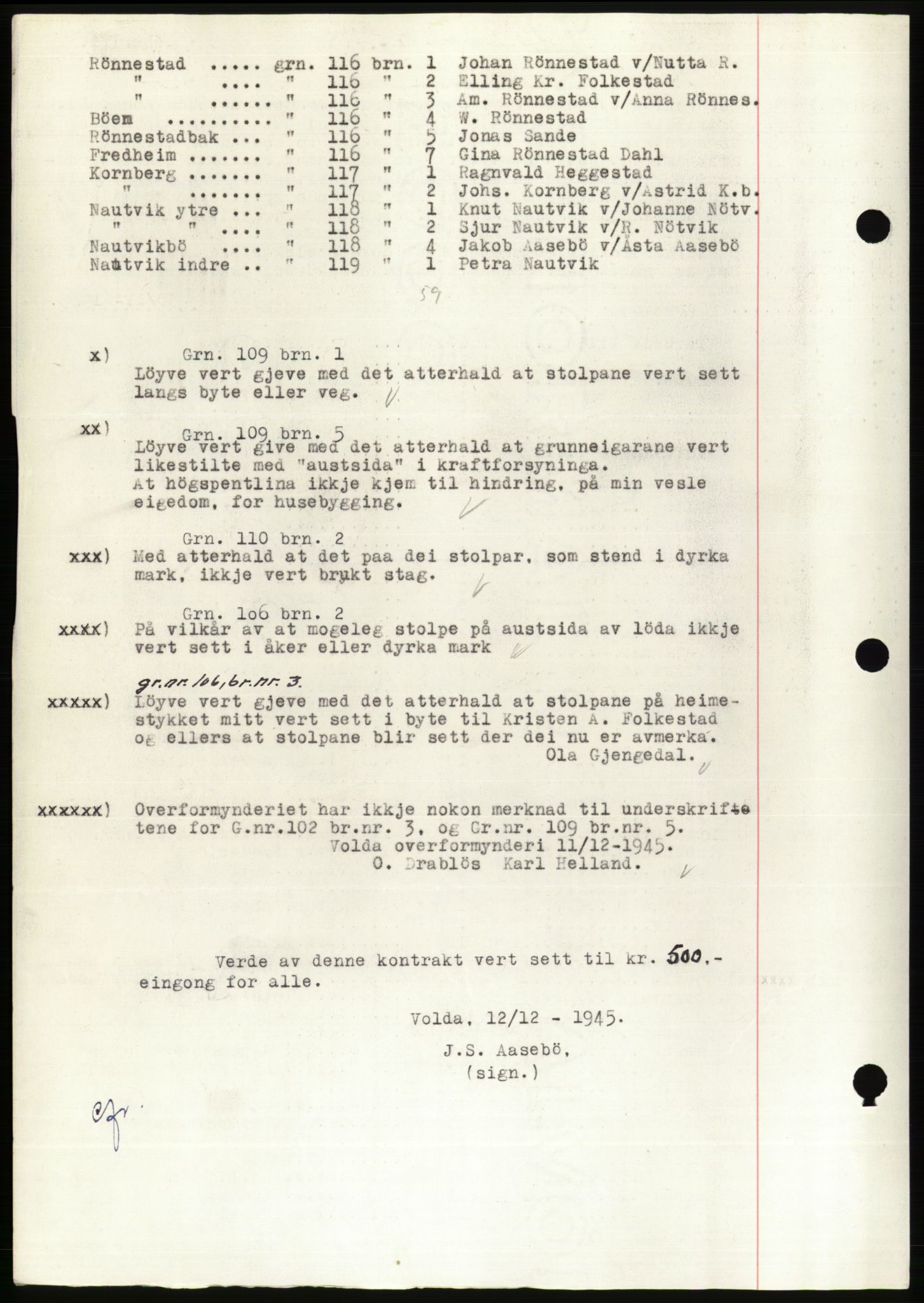 Søre Sunnmøre sorenskriveri, AV/SAT-A-4122/1/2/2C/L0078: Mortgage book no. 4A, 1946-1946, Diary no: : 182/1946