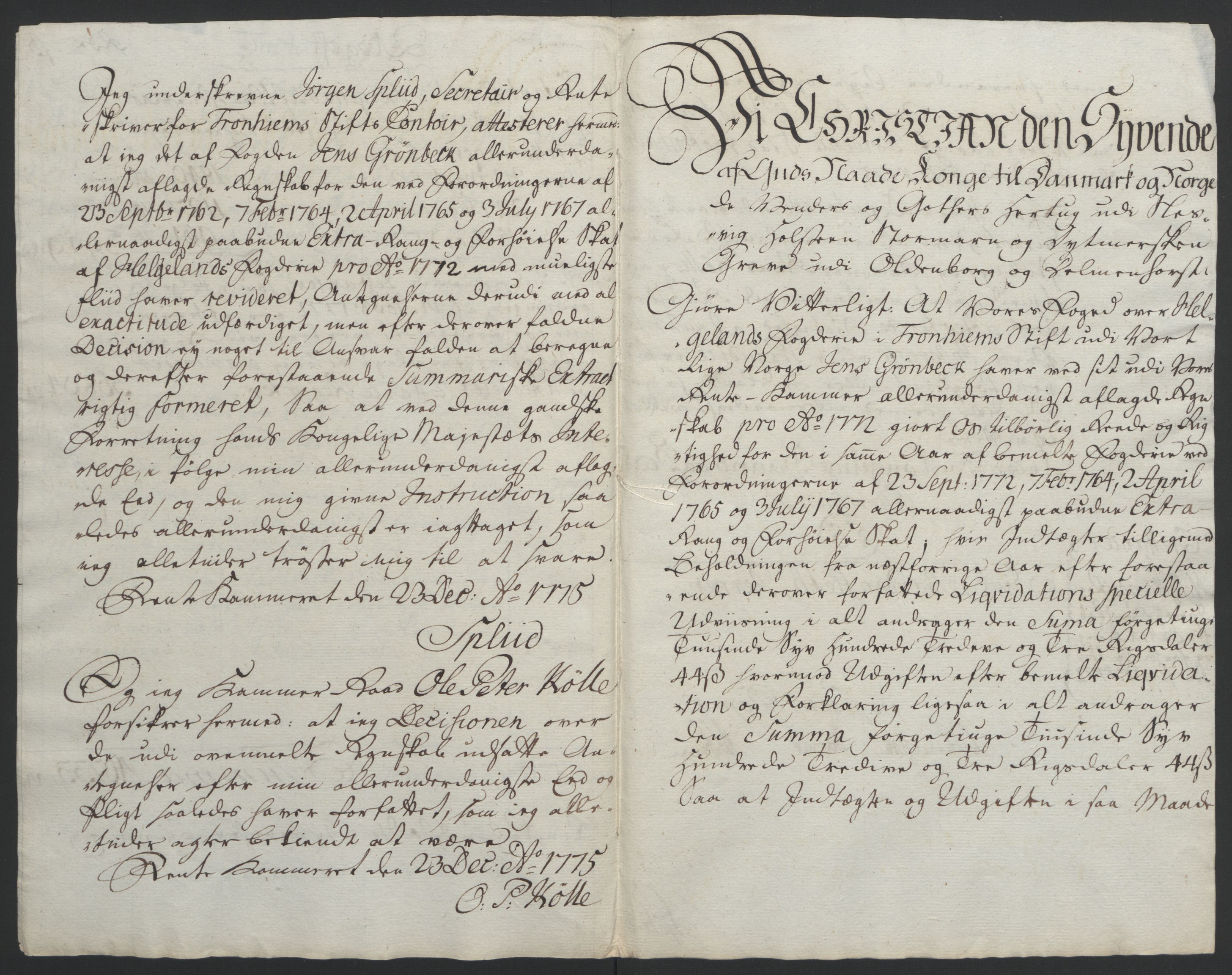 Rentekammeret inntil 1814, Reviderte regnskaper, Fogderegnskap, AV/RA-EA-4092/R65/L4573: Ekstraskatten Helgeland, 1762-1772, p. 407