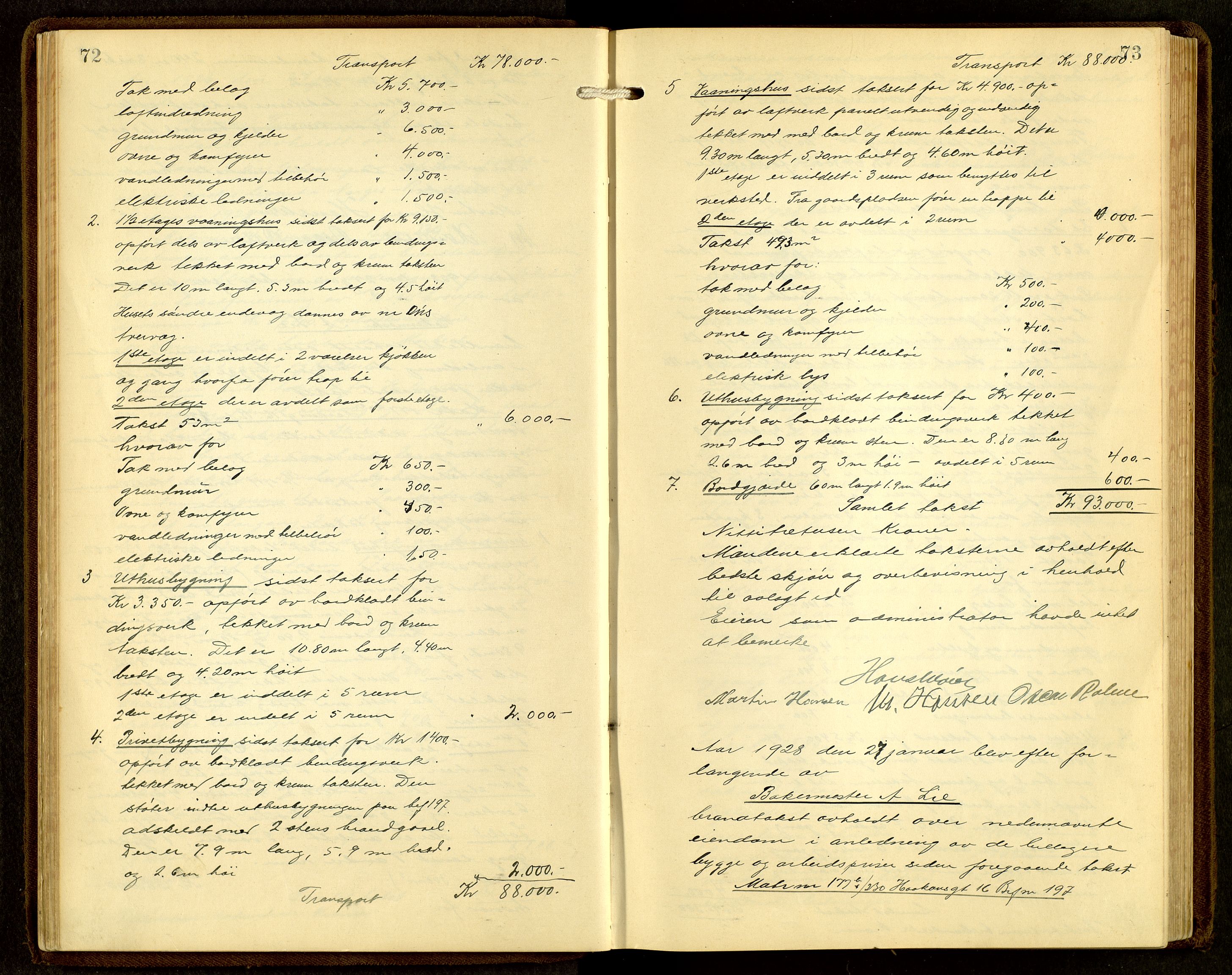 Norges Brannkasse, Hamar, AV/SAH-NBRANH-006/F/Fa/L0009: Branntakstprotokoll, 1927-1938, p. 72-73