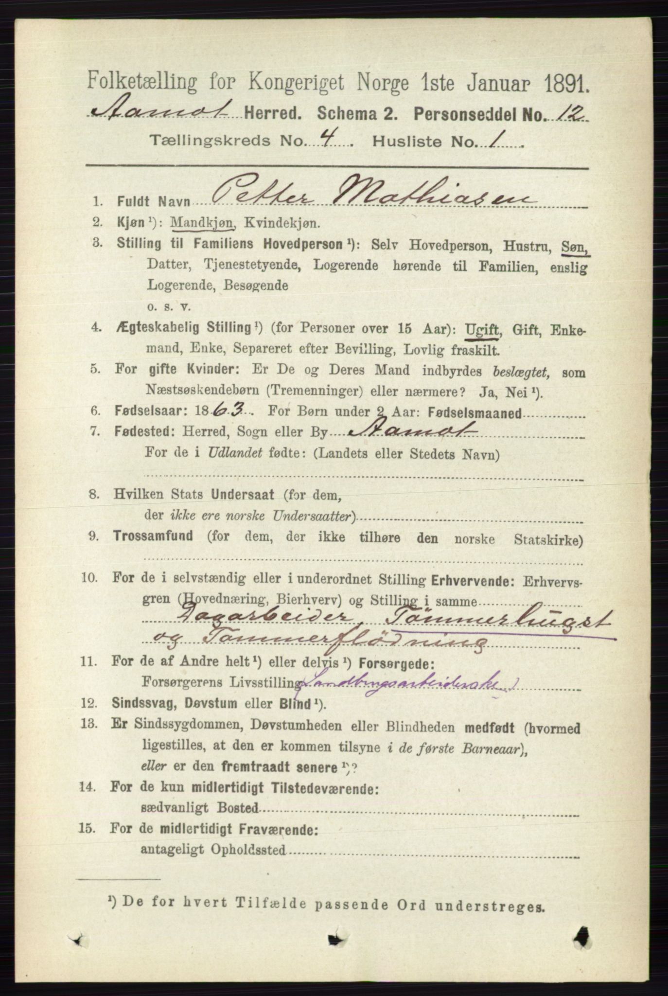 RA, 1891 census for 0429 Åmot, 1891, p. 2133