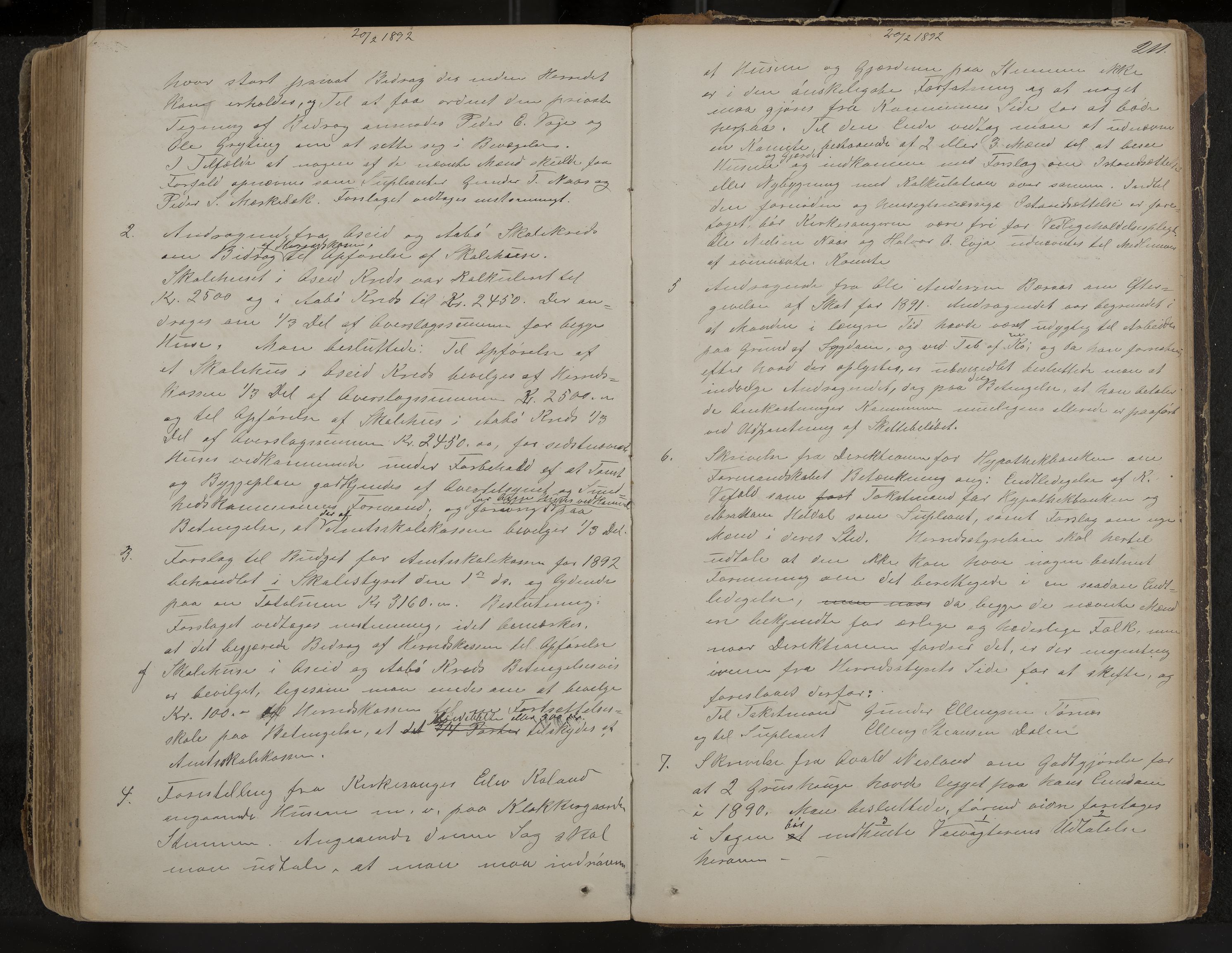 Drangedal formannskap og sentraladministrasjon, IKAK/0817021/A/L0002: Møtebok, 1870-1892, p. 211