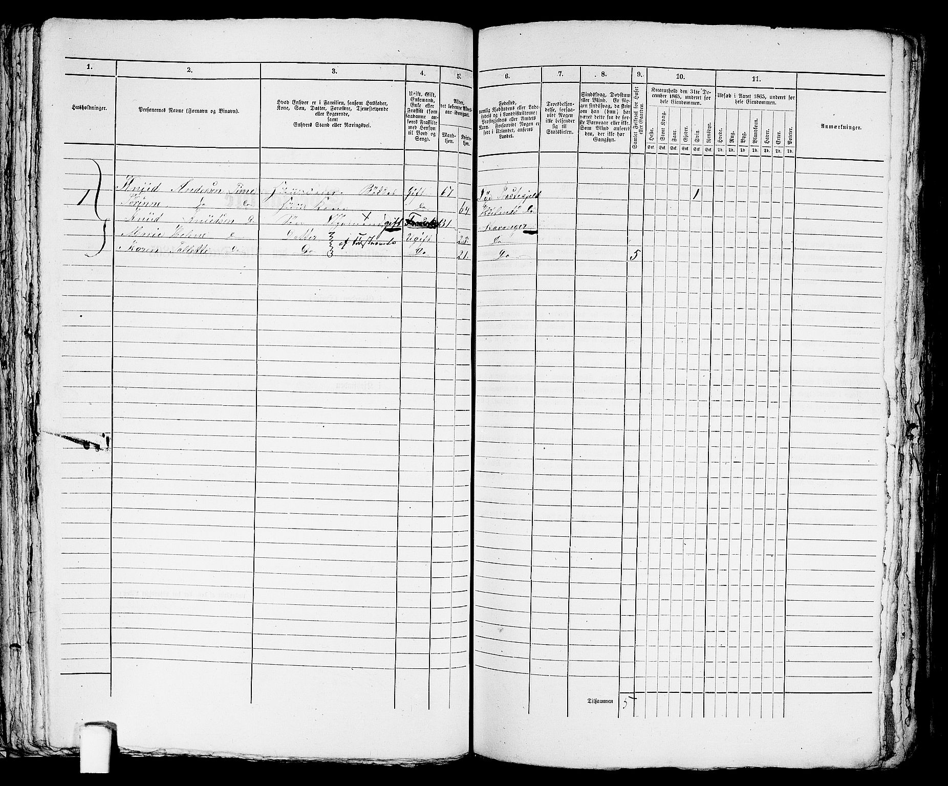 RA, 1865 census for Stavanger, 1865, p. 1606