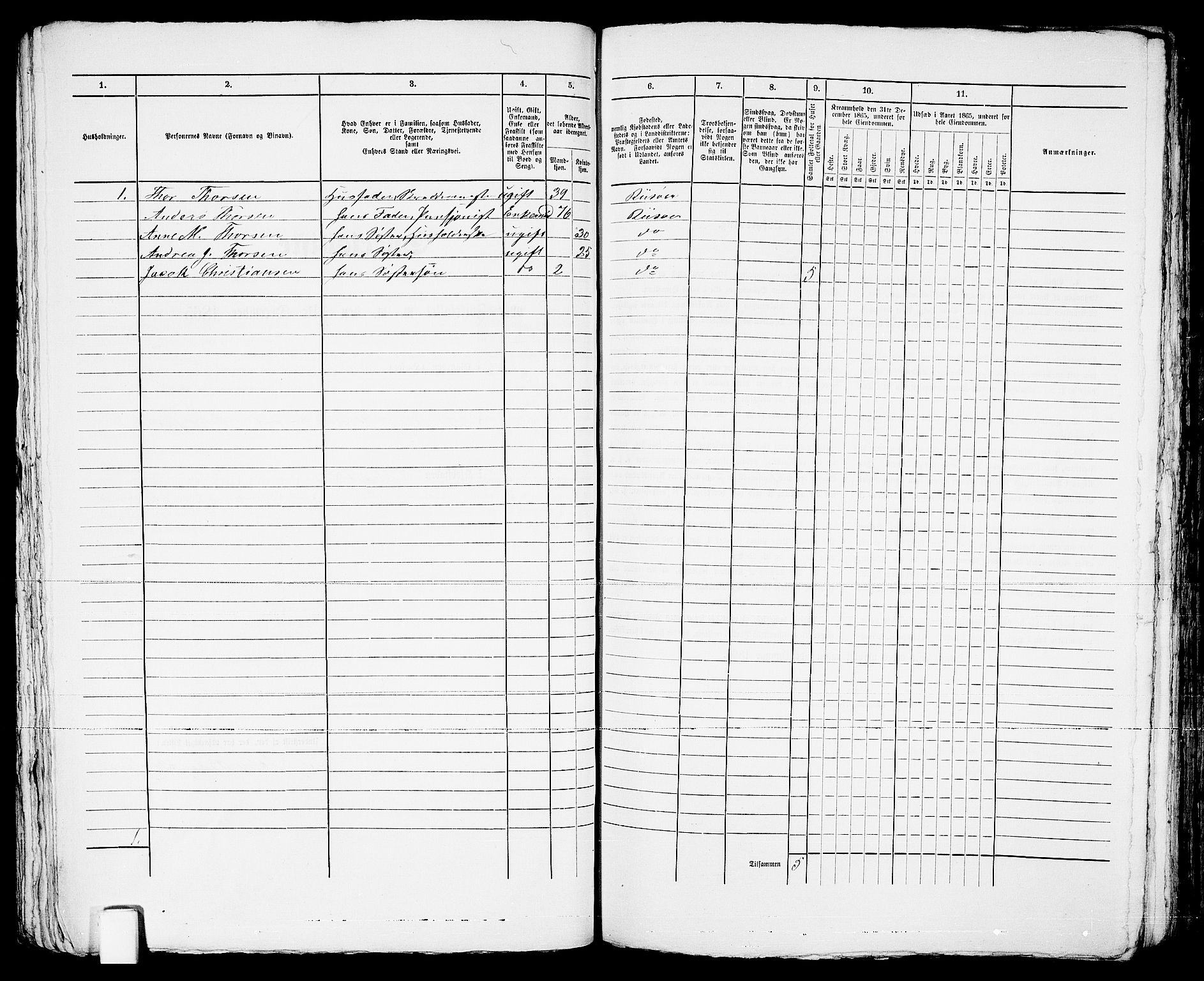 RA, 1865 census for Risør/Risør, 1865, p. 134