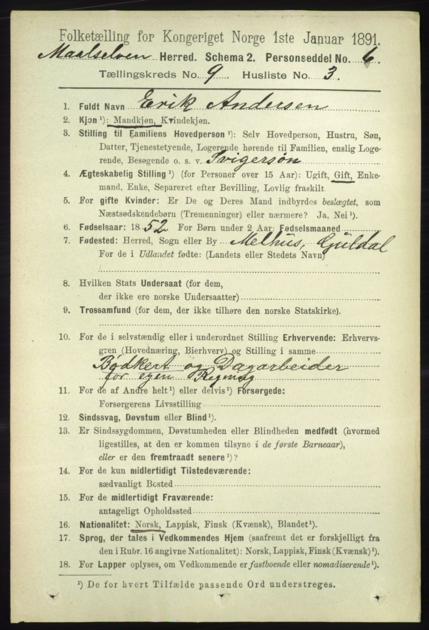 RA, 1891 census for 1924 Målselv, 1891, p. 2764