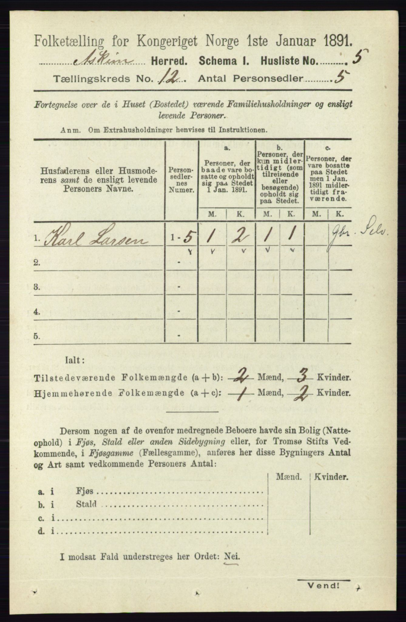 RA, 1891 census for 0124 Askim, 1891, p. 1895