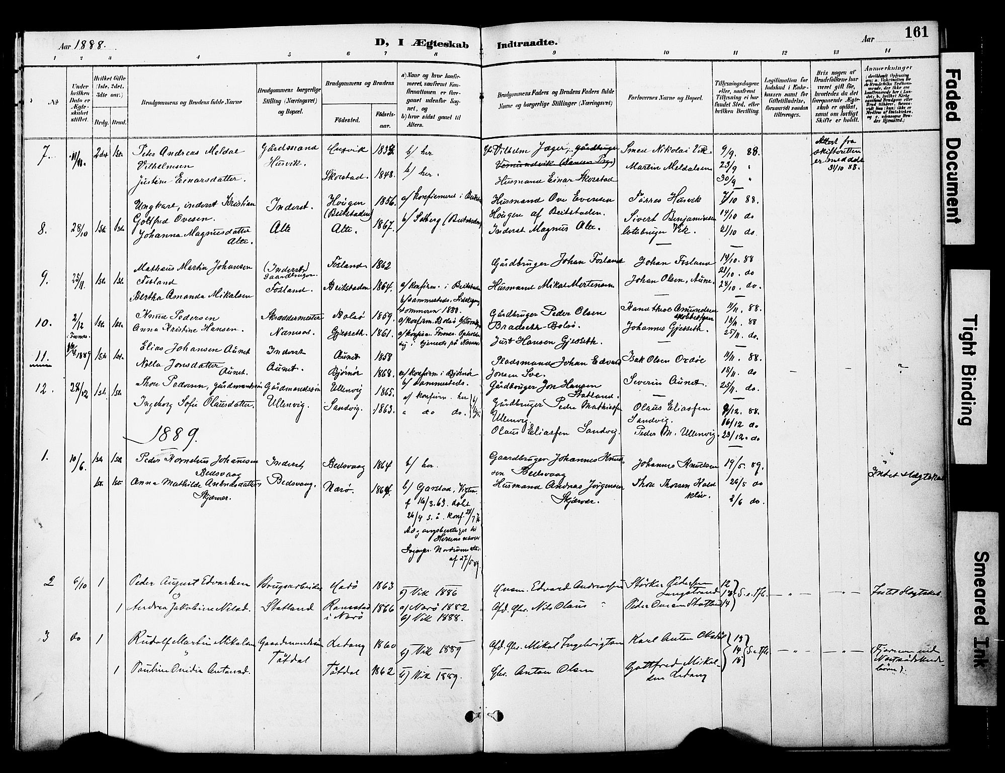 Ministerialprotokoller, klokkerbøker og fødselsregistre - Nord-Trøndelag, SAT/A-1458/774/L0628: Parish register (official) no. 774A02, 1887-1903, p. 161