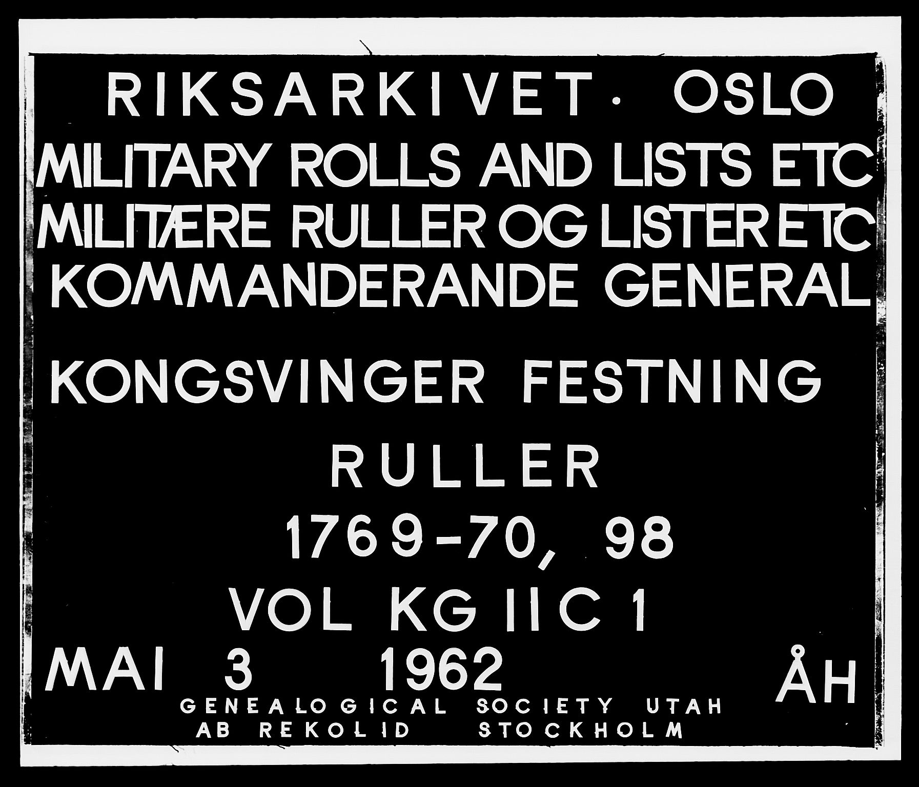 Generalitets- og kommissariatskollegiet, Det kongelige norske kommissariatskollegium, AV/RA-EA-5420/E/Eh/L0001a: Norske festninger, 1769-1809, p. 147