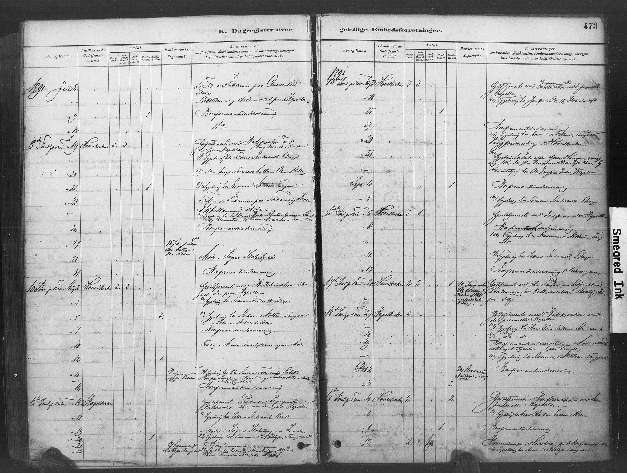 Søgne sokneprestkontor, AV/SAK-1111-0037/F/Fa/Fab/L0012: Parish register (official) no. A 12, 1880-1891, p. 473