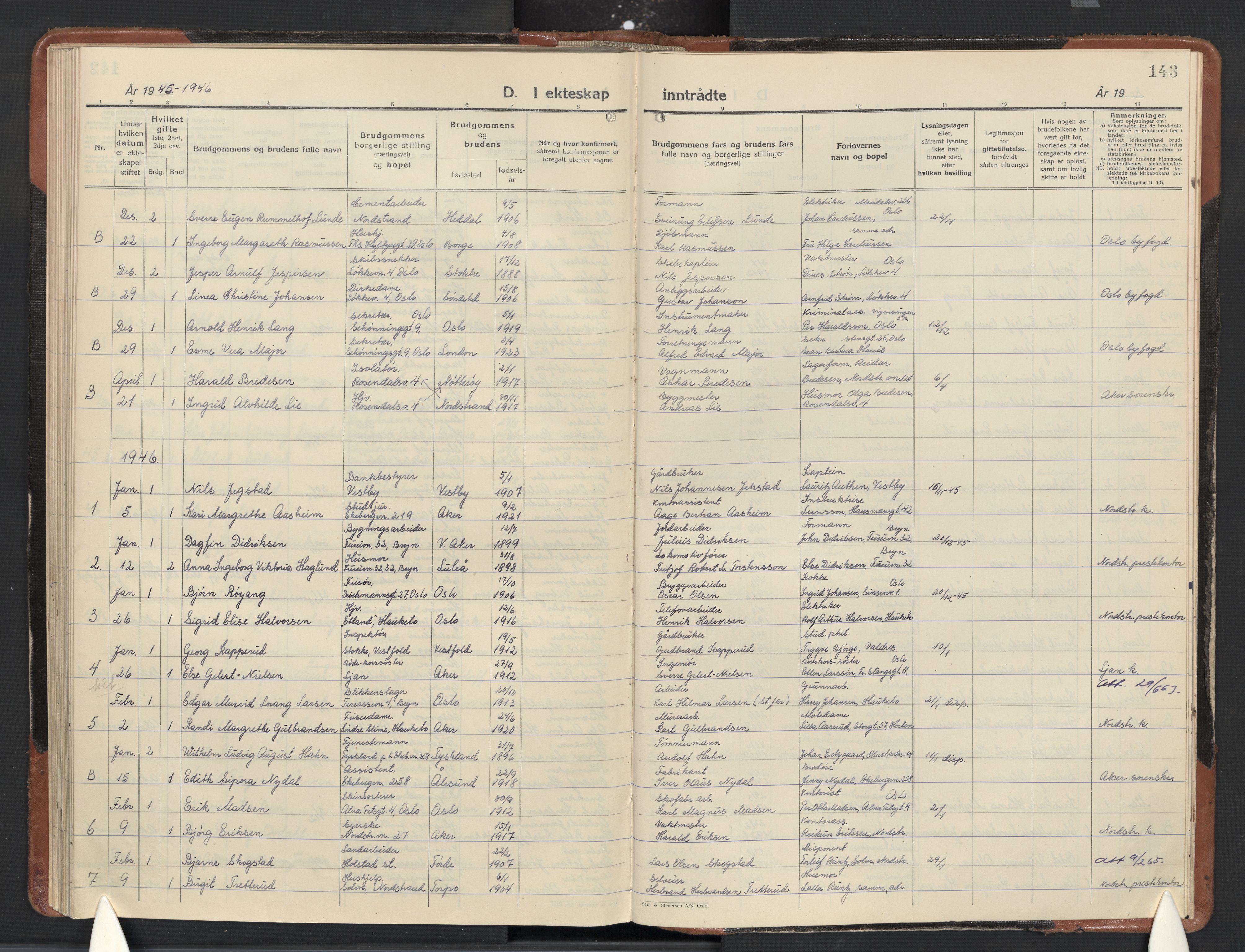 Nordstrand prestekontor Kirkebøker, AV/SAO-A-10362a/F/Fa/L0007: Parish register (official) no. 7, 1930-1947, p. 143