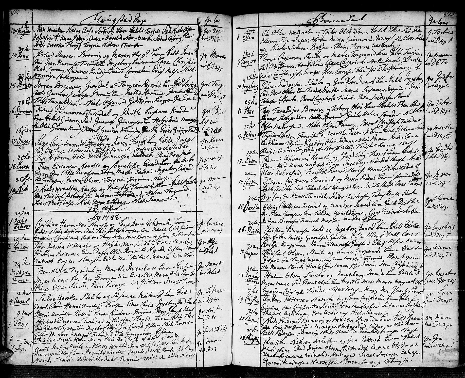 Dypvåg sokneprestkontor, SAK/1111-0007/F/Fa/Faa/L0001: Parish register (official) no. A 1 /2, 1765-1798, p. 814-815